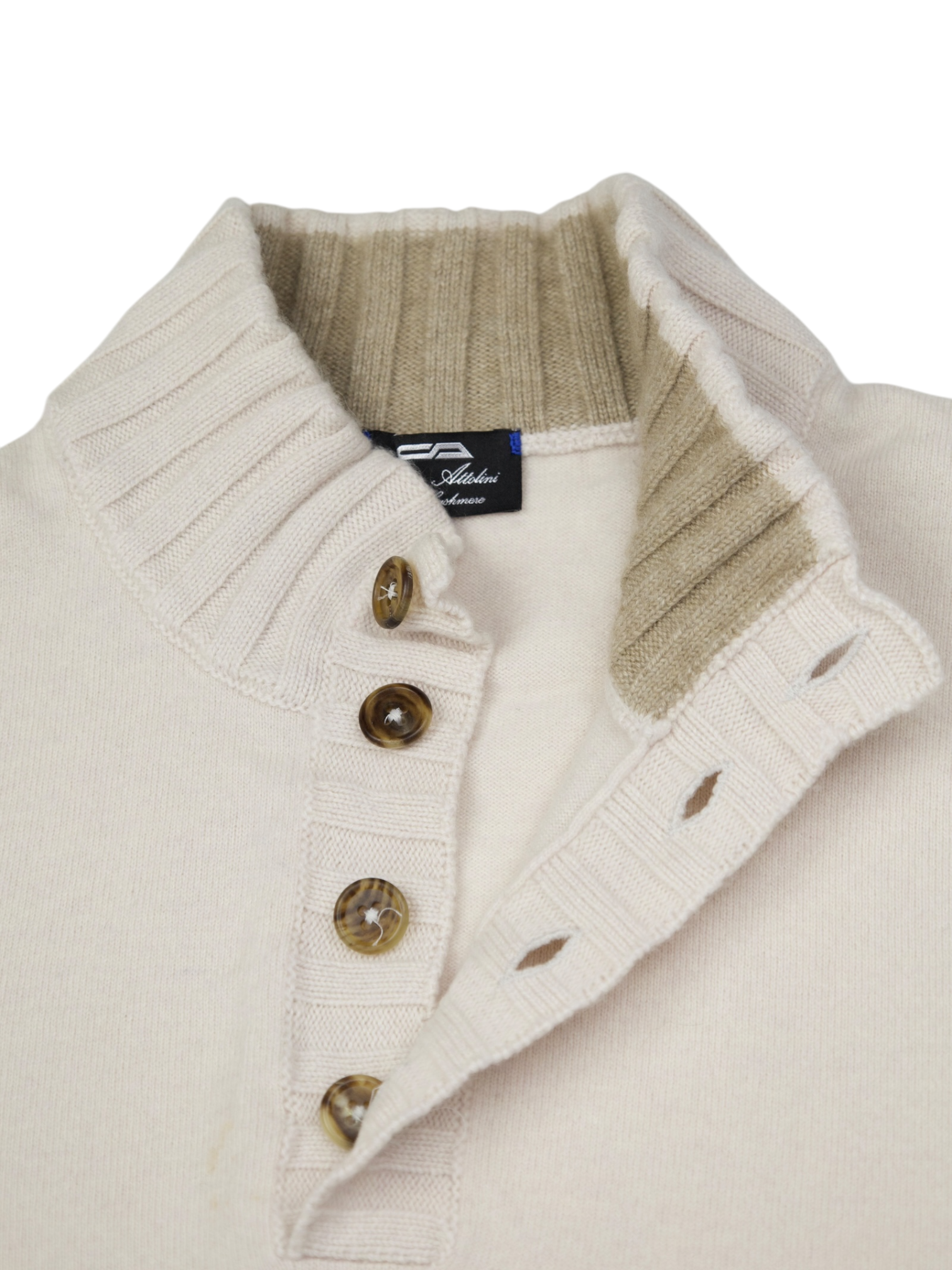 Cesare Attolini Greige Pure Duvet Cashmere Button-Up Cardigan