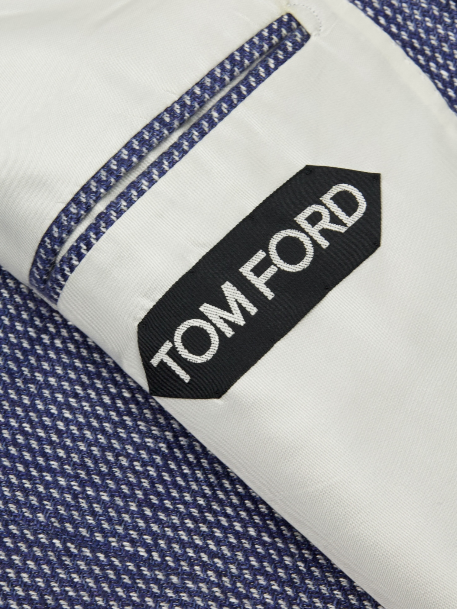 Tom Ford Blue Hemp & Wool Micro-Structure Jacket