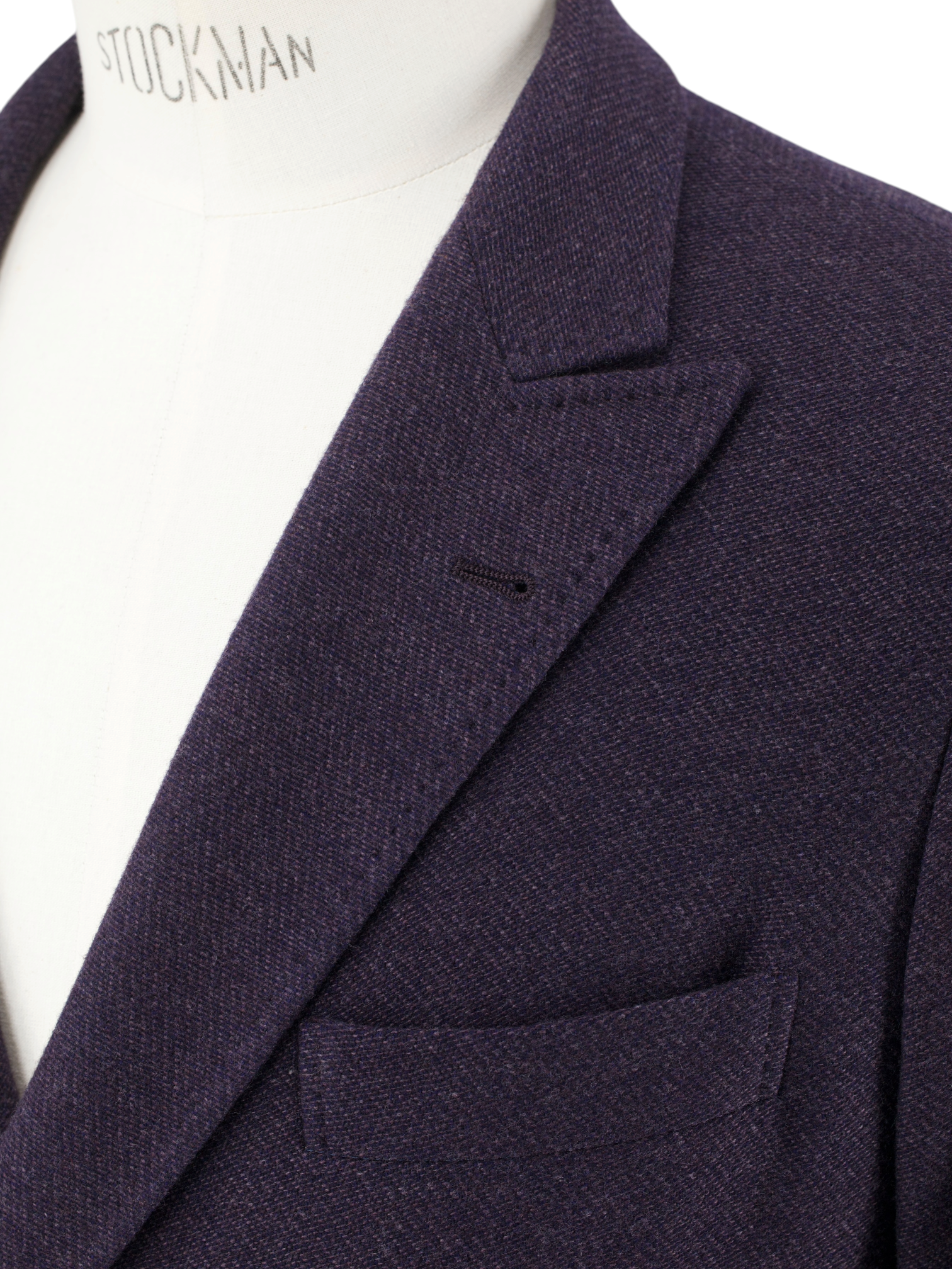 Brunello Cucinelli Aubergine Double Breasted Wool & Silk Micro-Structure Jacket