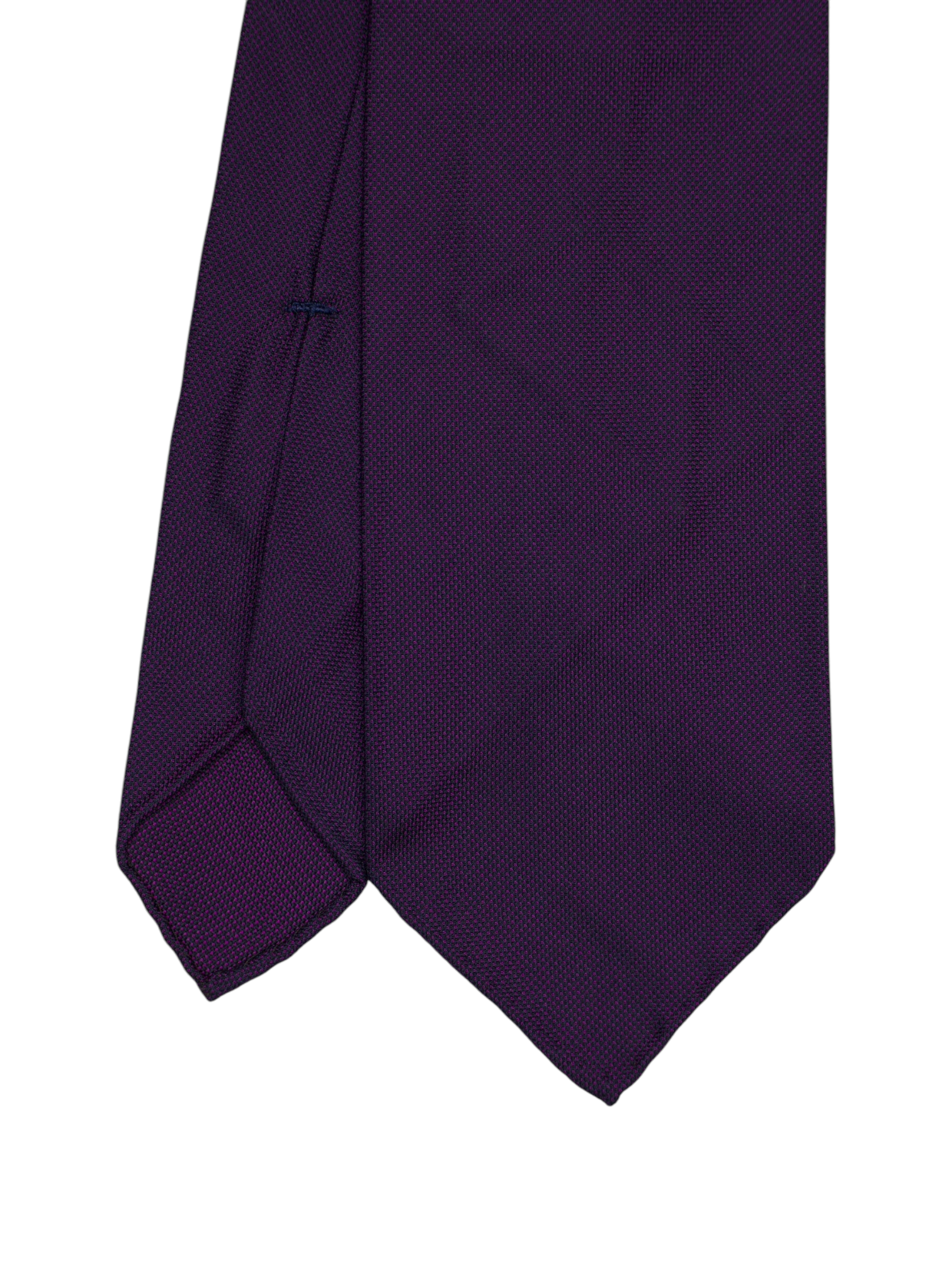 Kiton 5-Fold Sangria Purple Handrolled Silk Pinpoint Tie