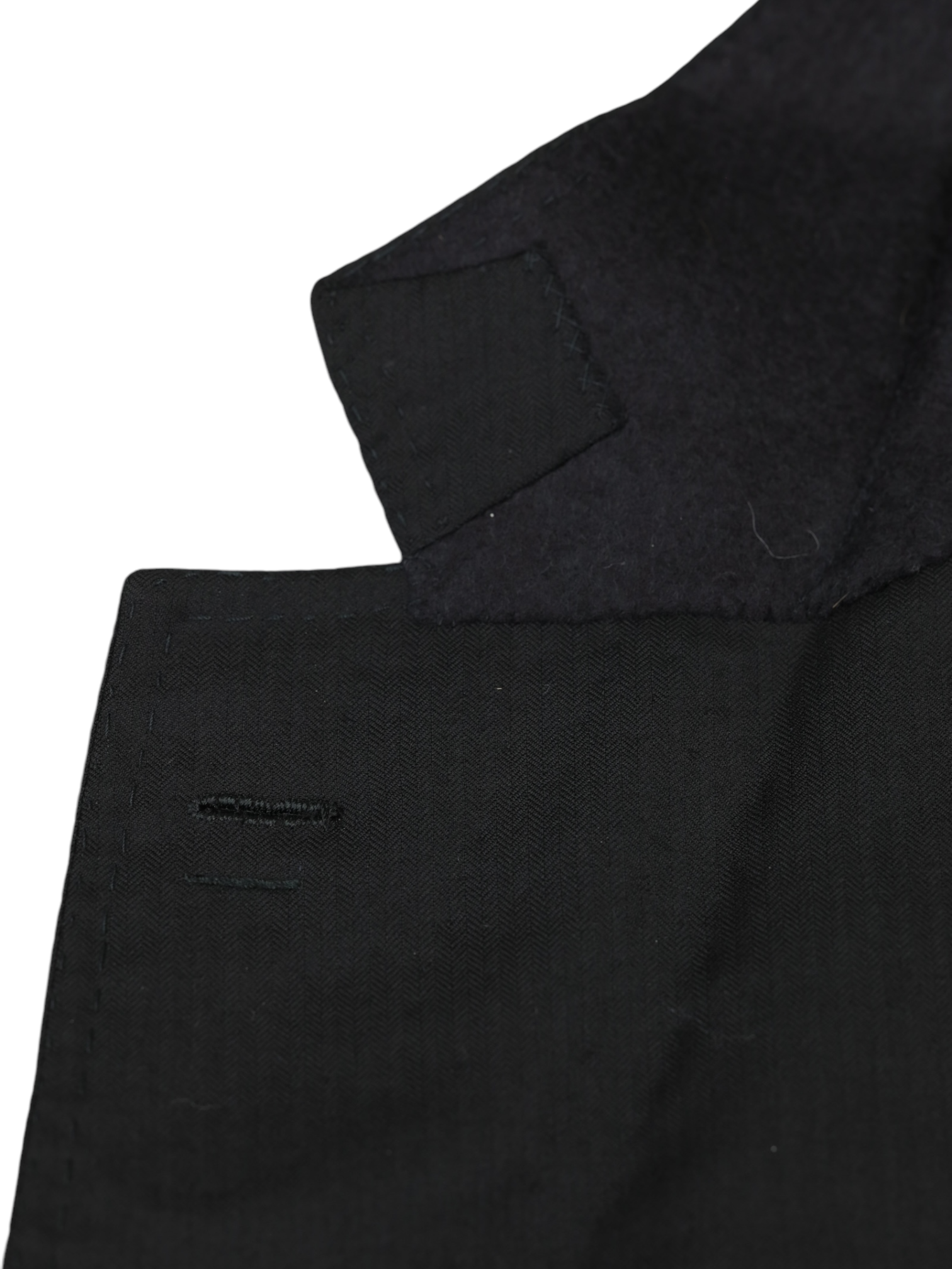 Luigi Borrelli Black Extrafine-Wool Micro-Herringbone Suit