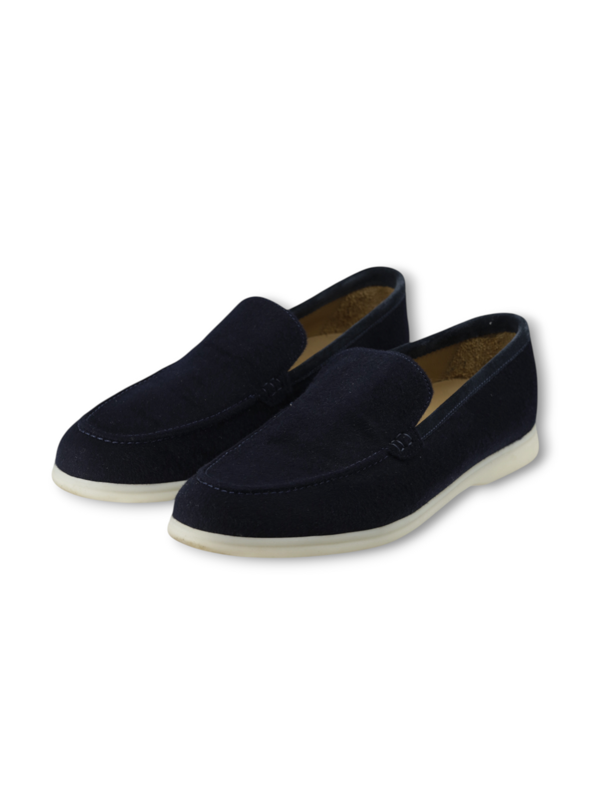 Loro Piana Navy Wool & Suede Summer Walk