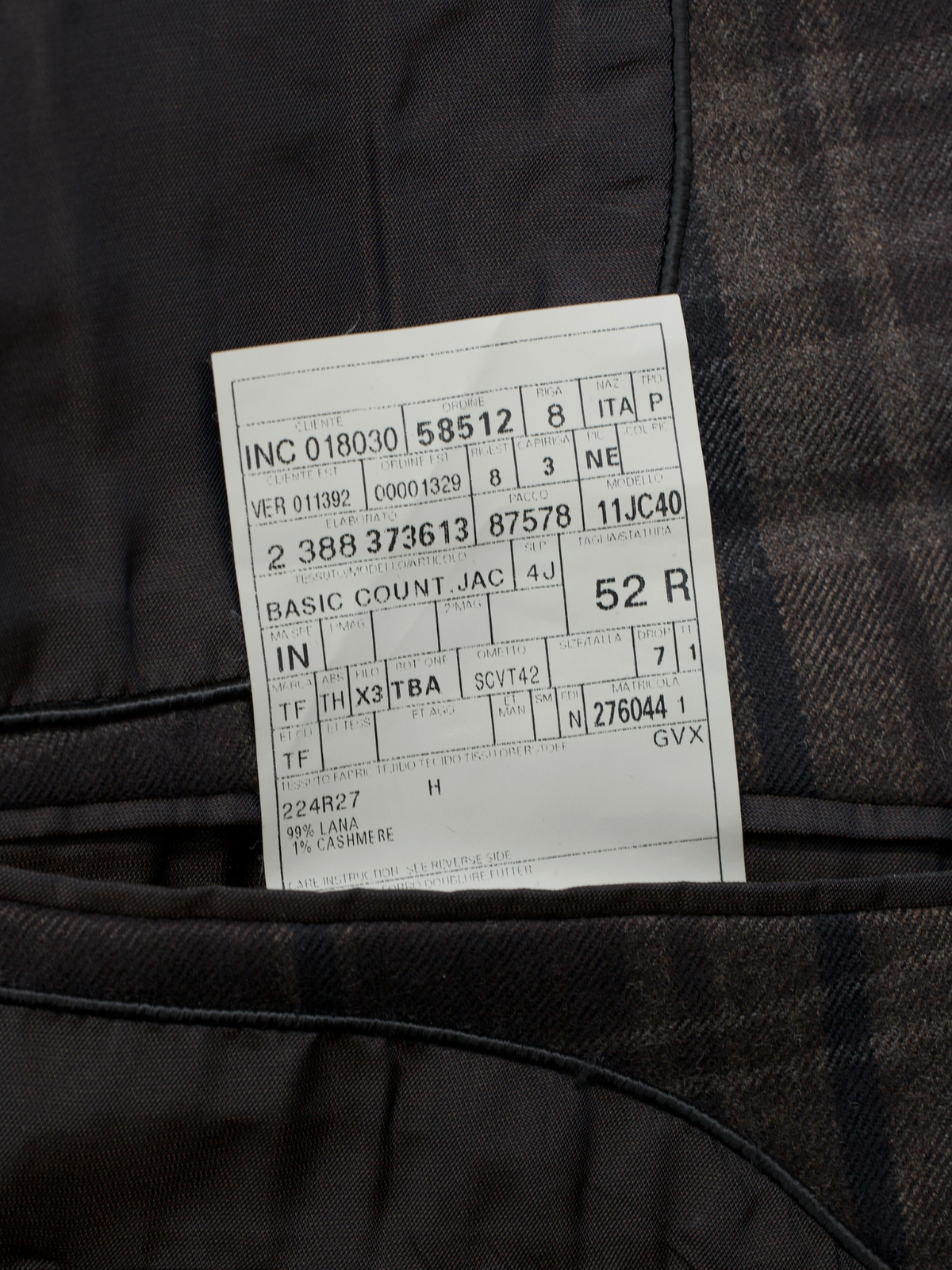 Tom Ford Dark Brown Wool & Cashmere Checkered Country Jacket