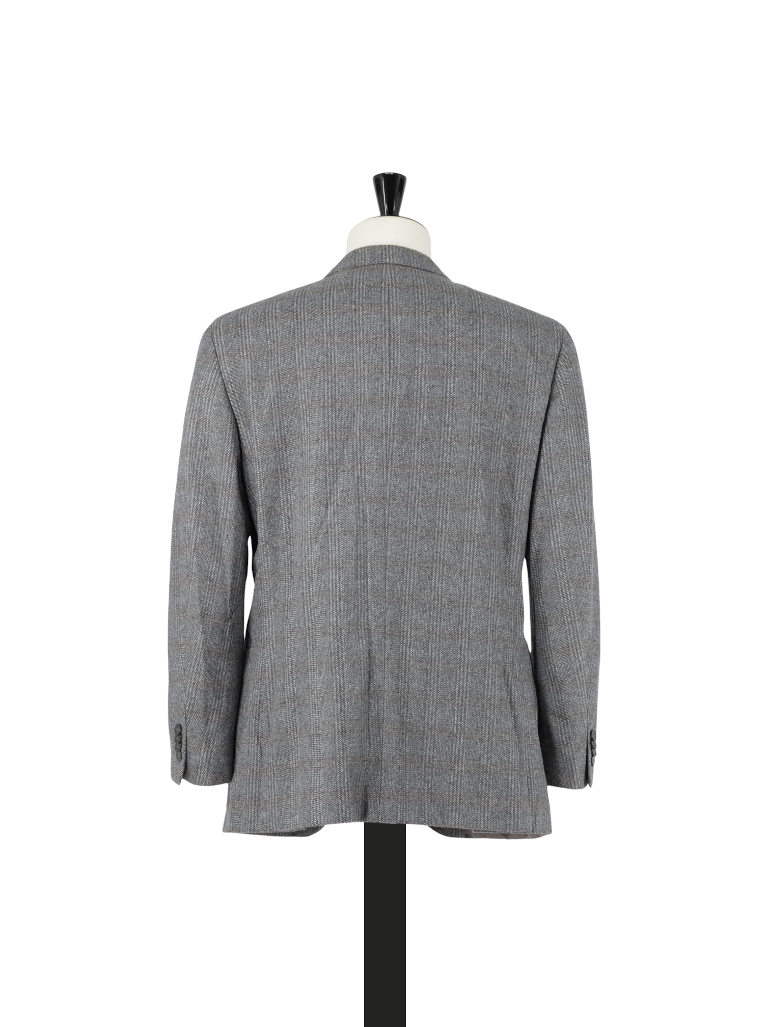 Z-Zegna Grey & Taupe Wool & Angora Checkered Jacket
