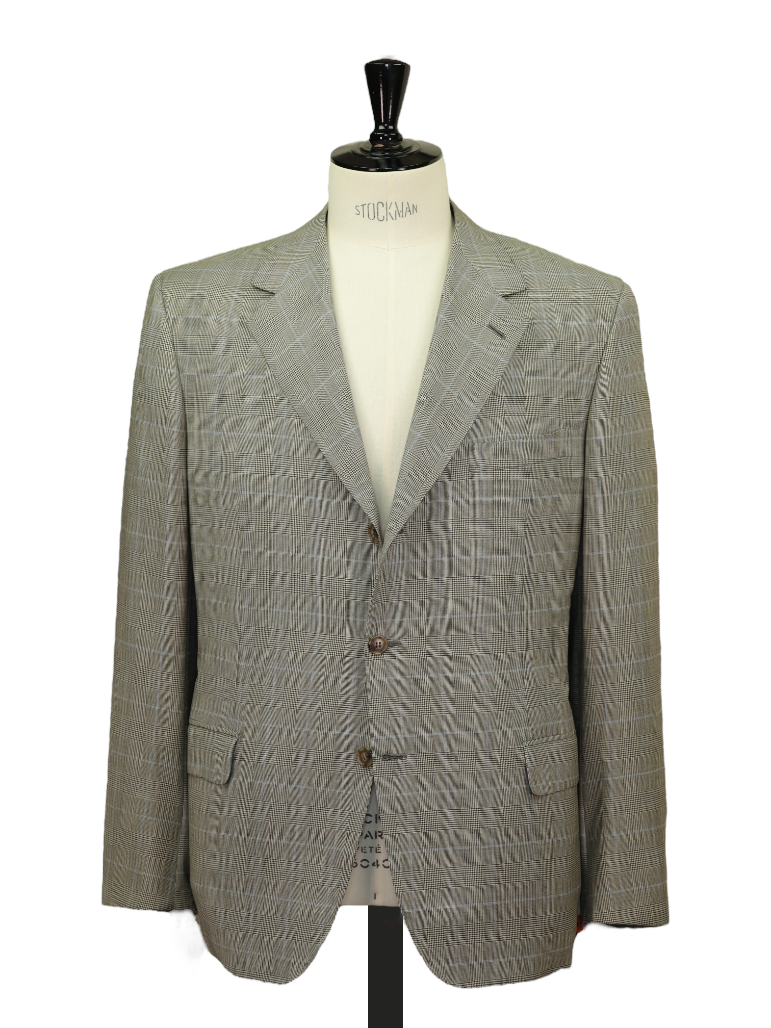 Brioni Light Grey & Light Blue Wool Prince of Wales Nomentano Suit