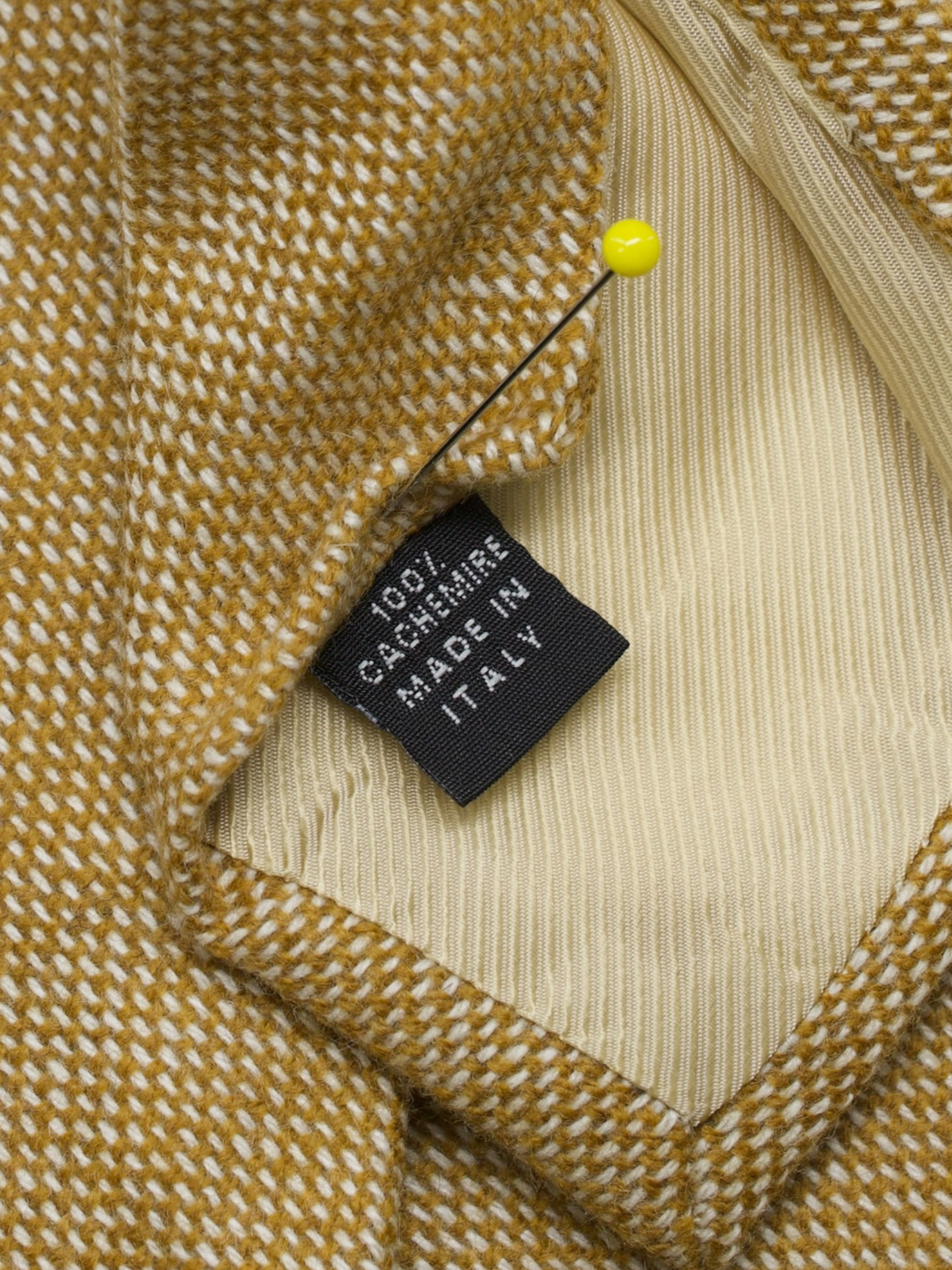 Luigi Borrelli Caramel Brown Pure Cashmere Pinpoint Tie