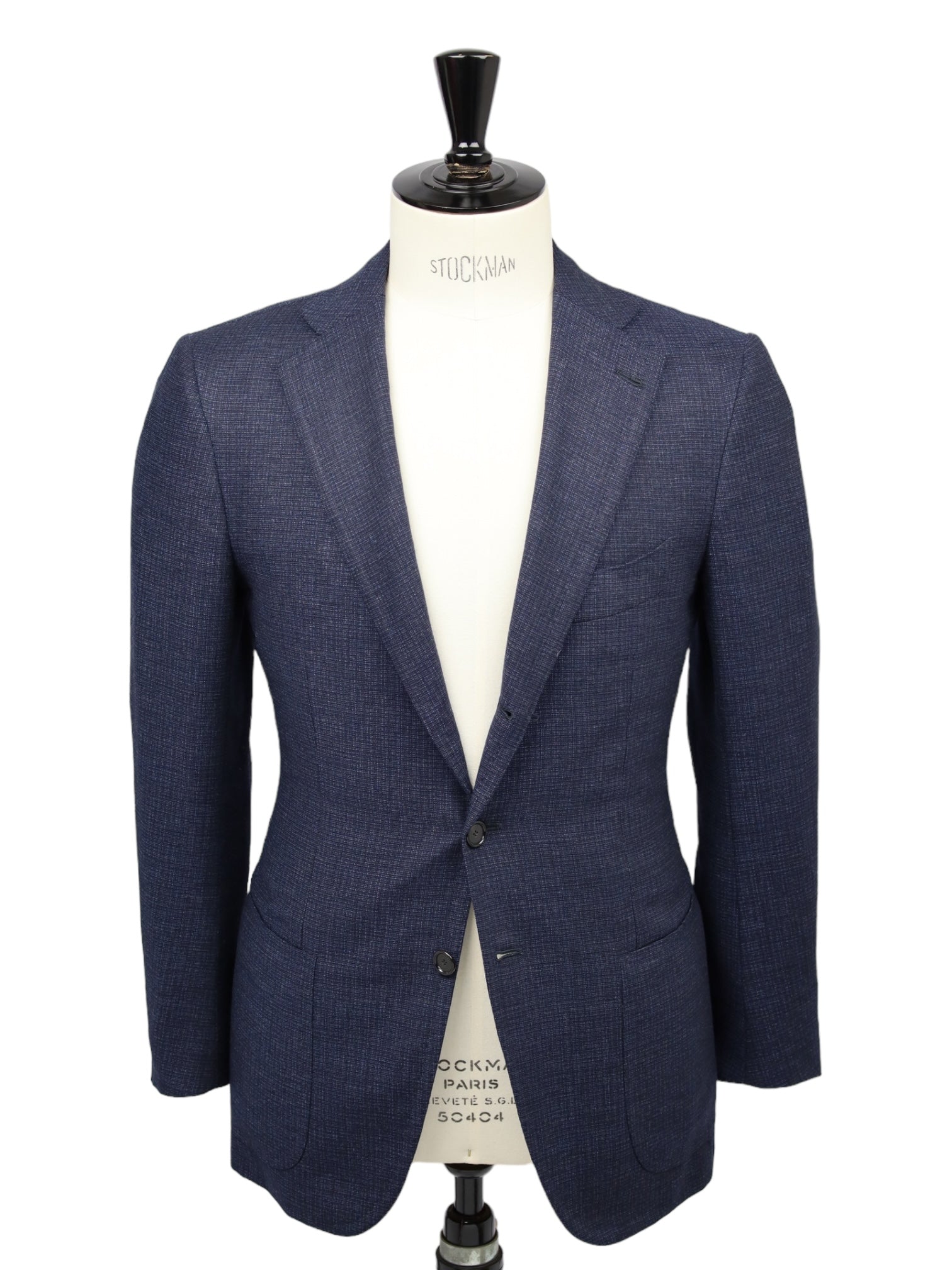 Cesare Attolini Blue Wool & Cashmere Micro Pattern Jacket