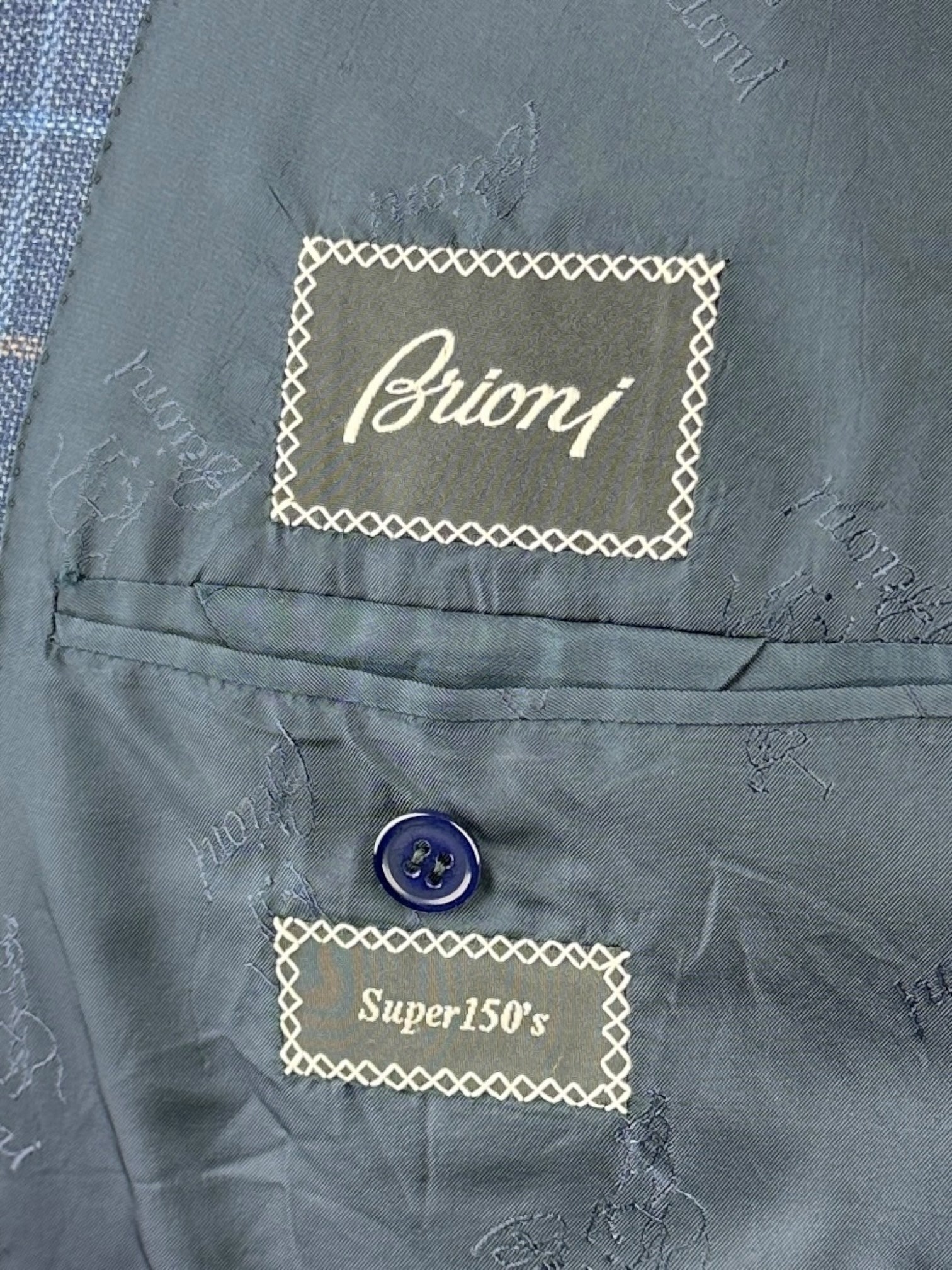 Brioni Blue Super 150's Windowpane Blazer