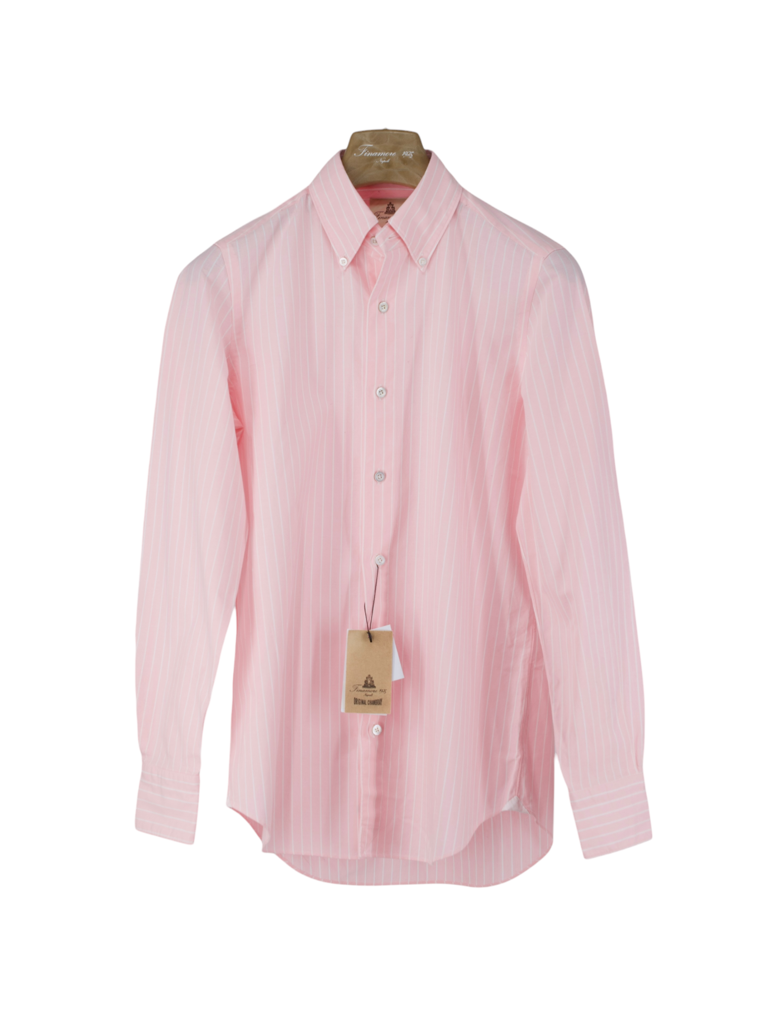 Finamore Pink Heavyweight Chambray Cotton Button-Down Shirt