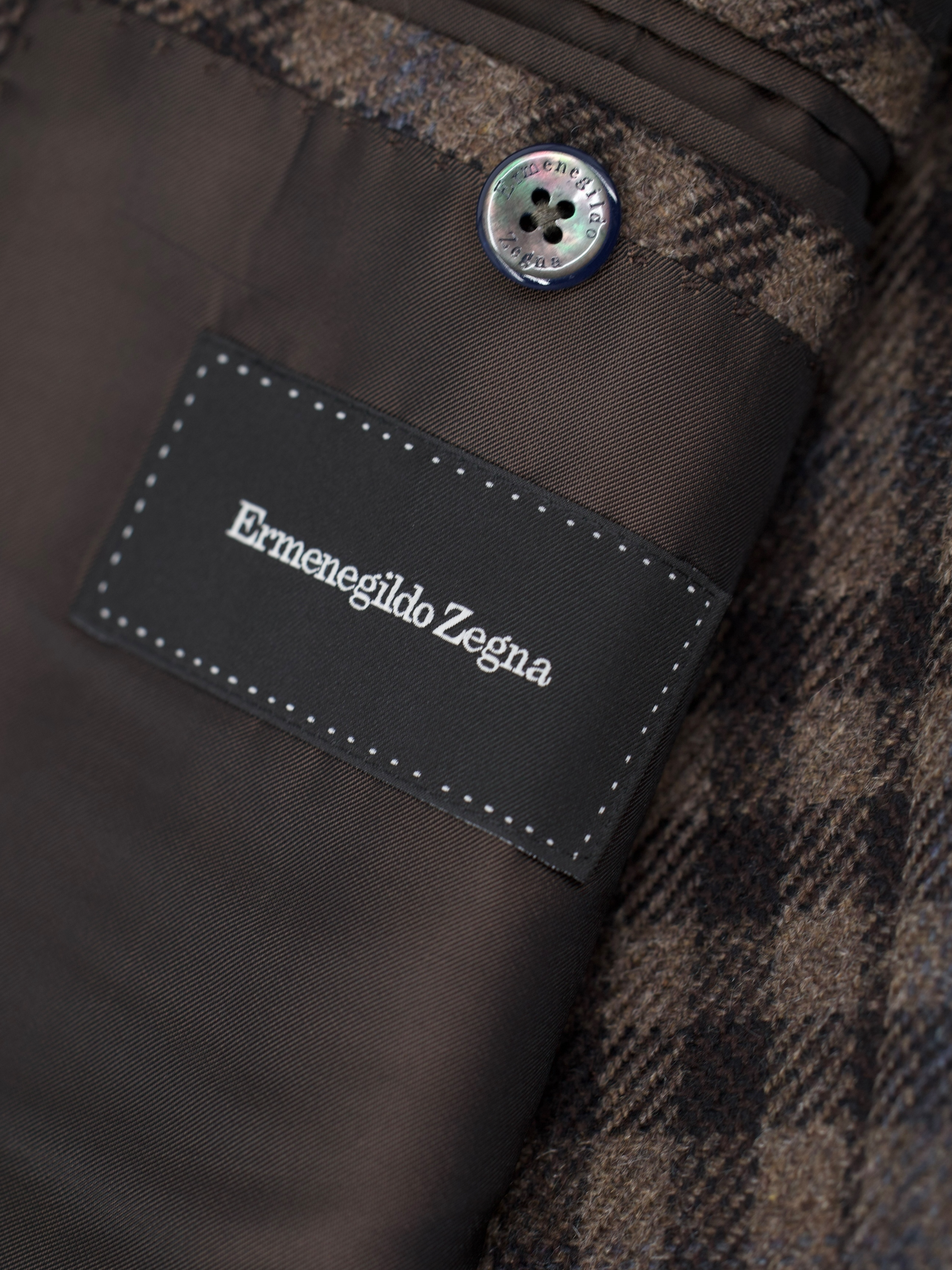 Ermenegildo Zegna Brown Pure Cashmere Tartan Mila Jacket