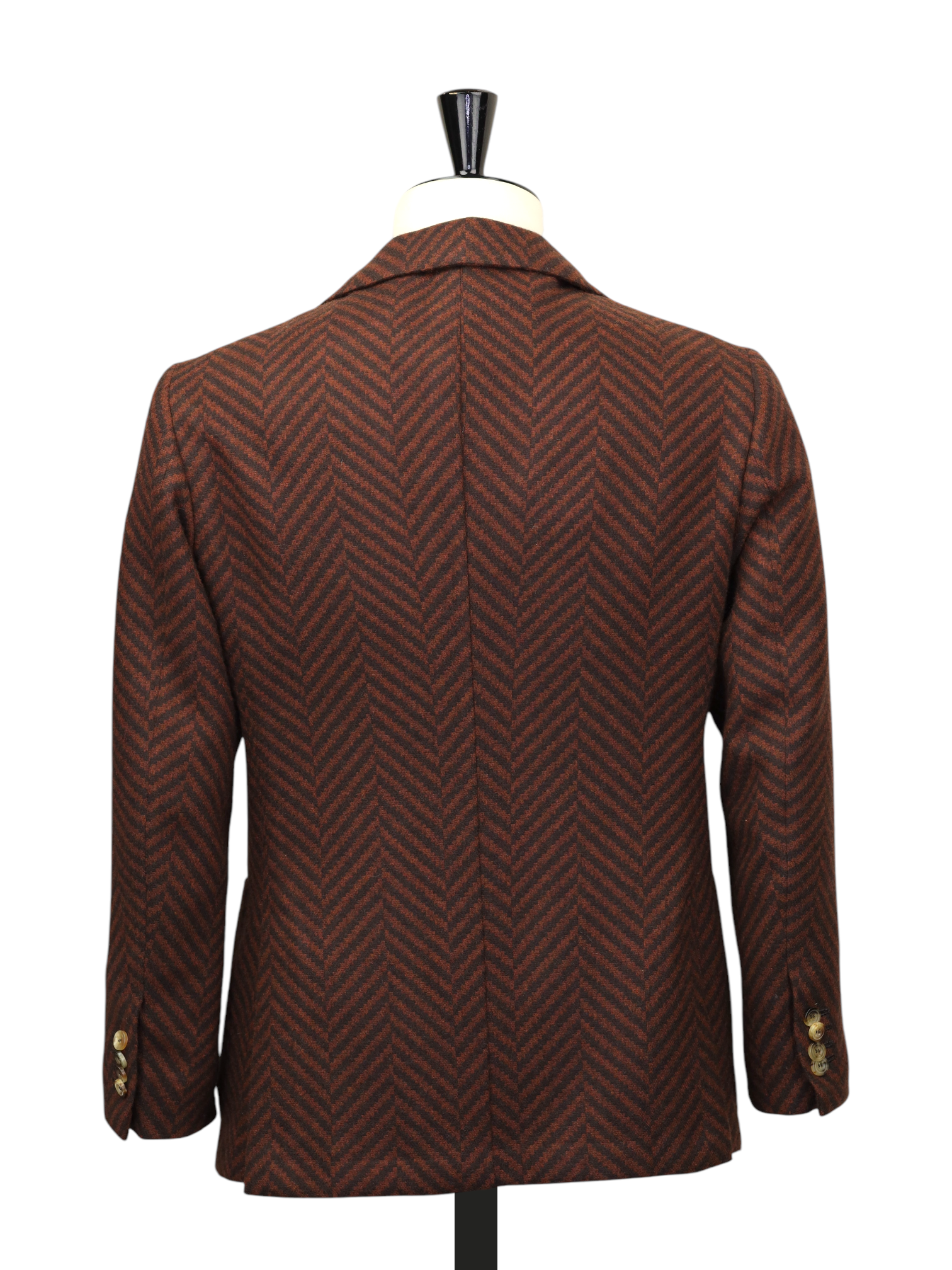 Kiton Castagne Brown Pure Cashmere Zig-Zag Jacket
