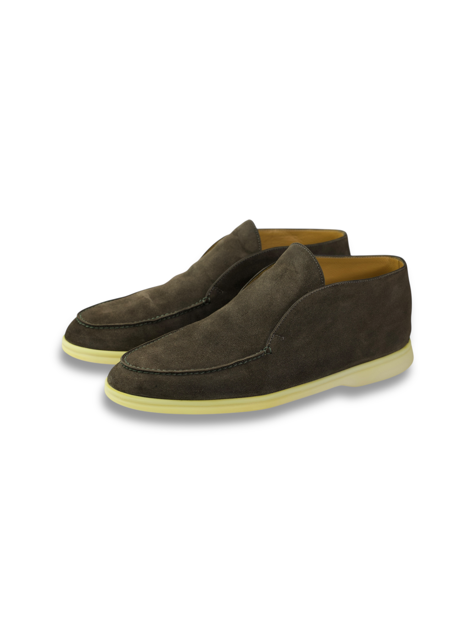 Loro Piana Chocolate Brown Suede Open Walk Ankle Boots