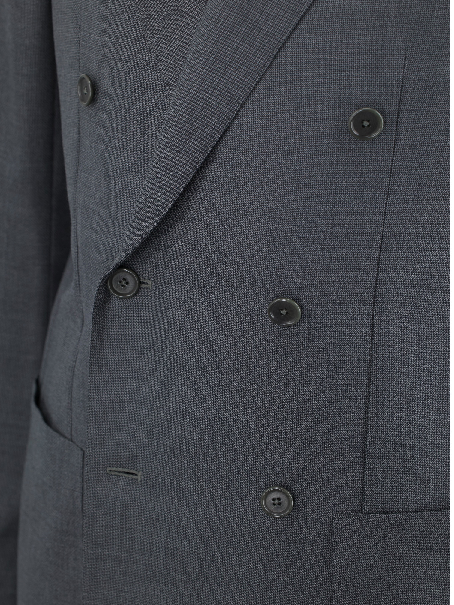E. Formicola Dark Grey Double-Breasted Fine-Wool Lungo Suit