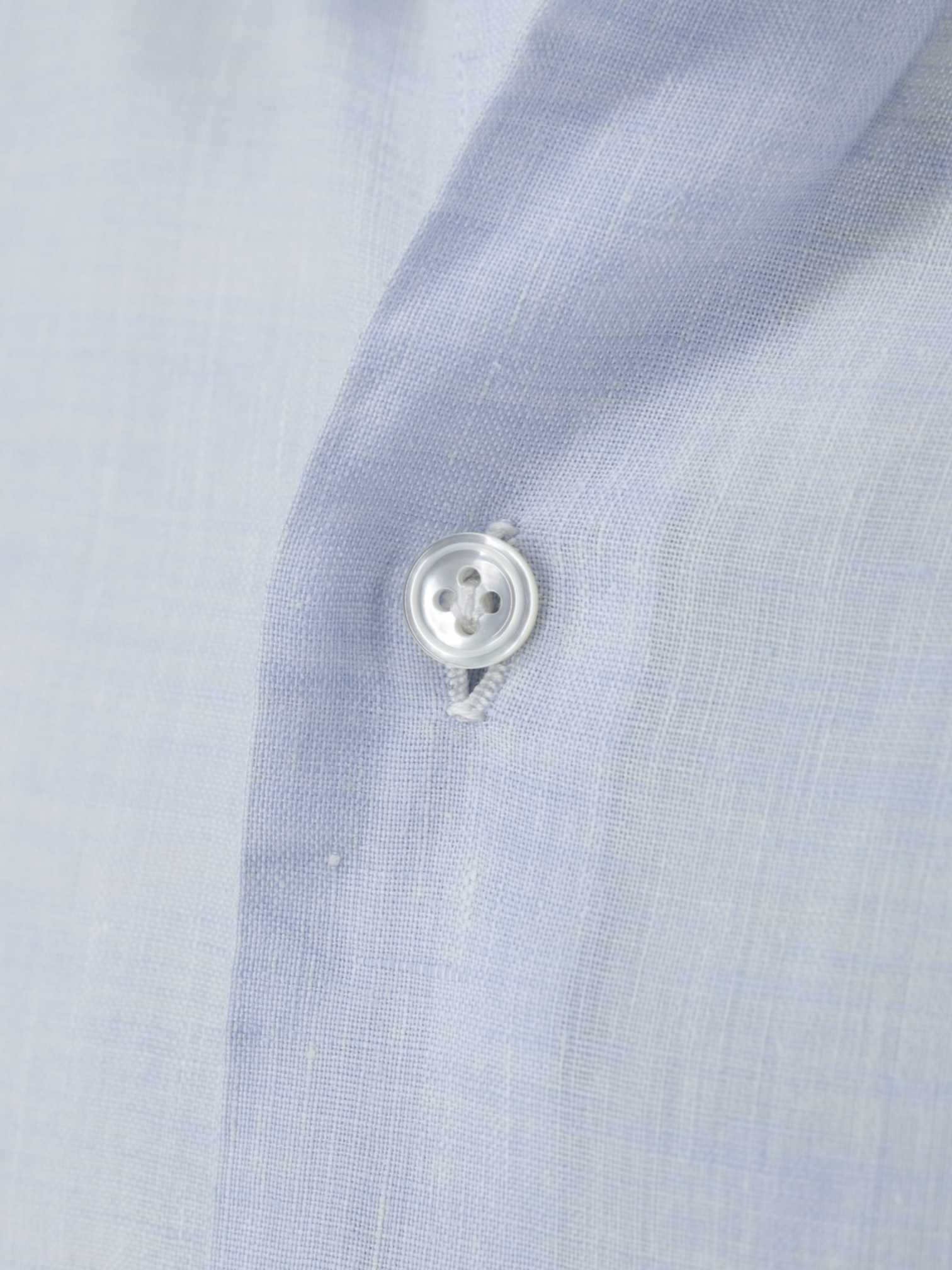 Finamore Ice-Blue Pure Linen Eduardo Summer Shirt