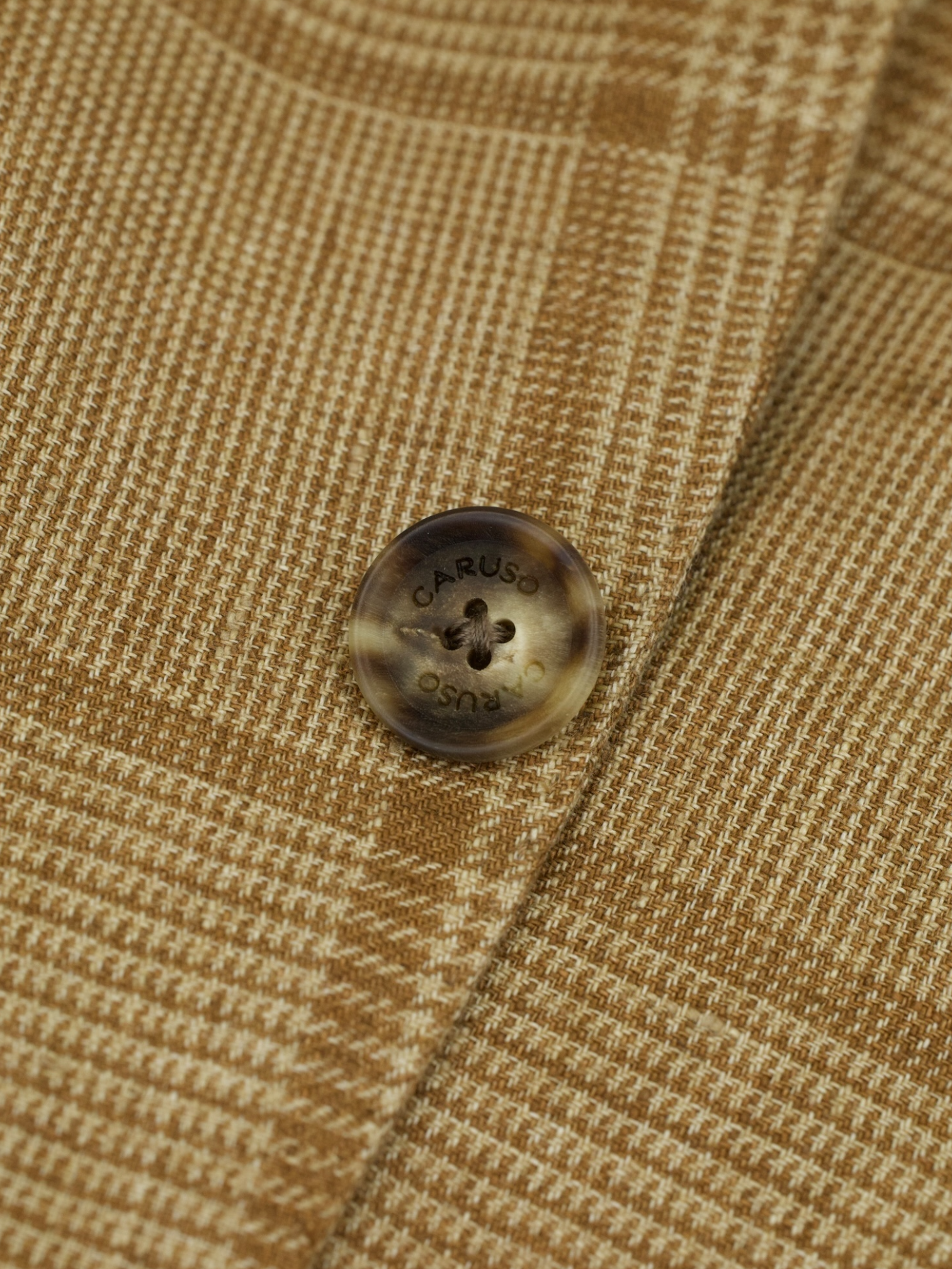 Caruso Light Brown Linen Windowpane "Aida" Summer Jacket