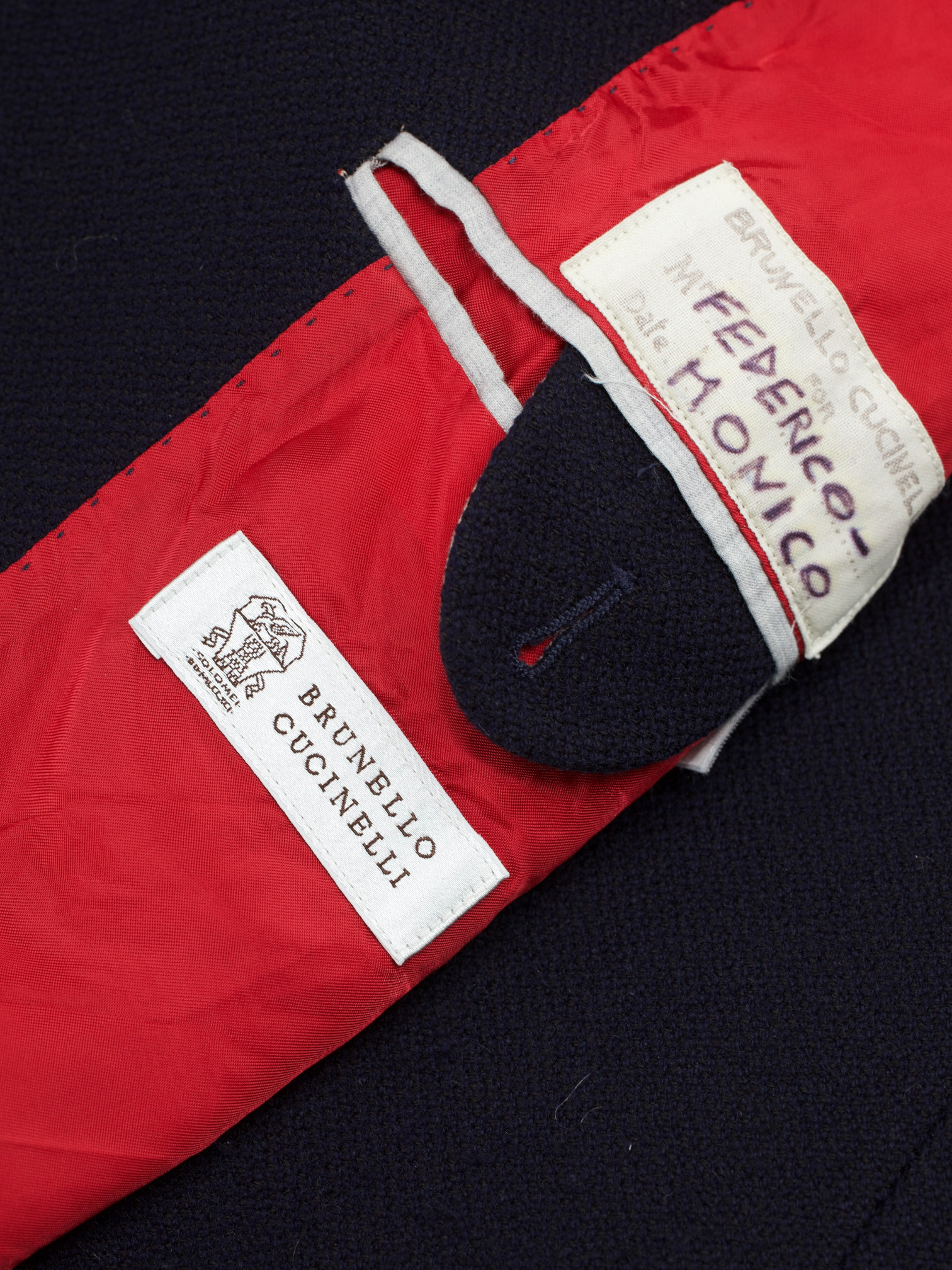 Brunello Cucinelli Navy Wool & Cashmere Relaxed-Style Jacket