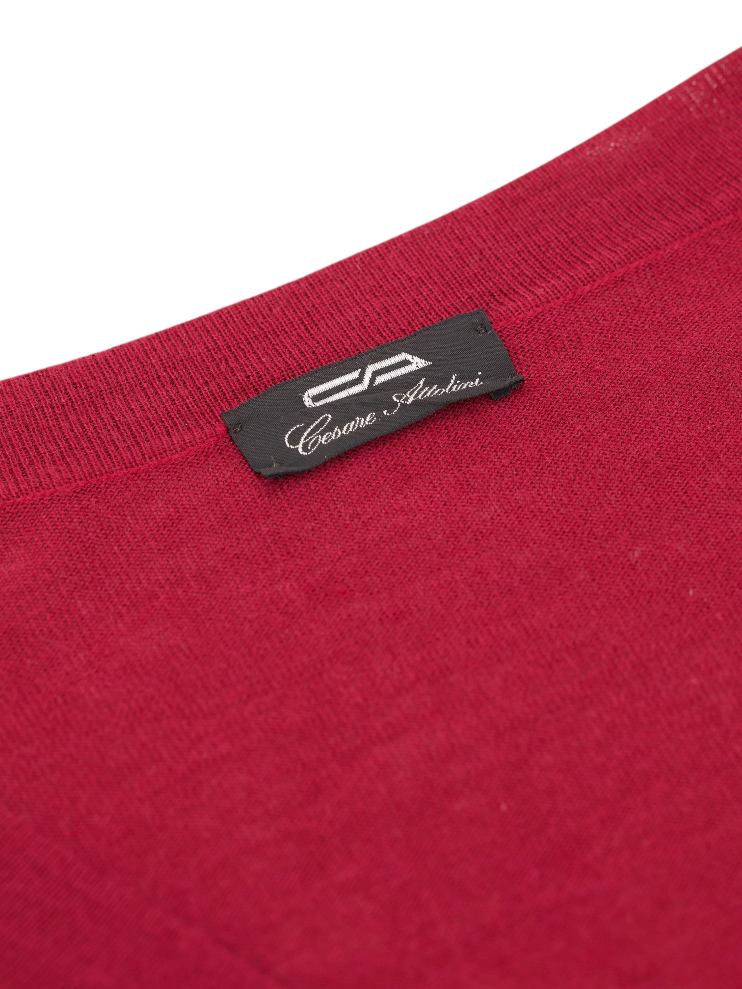 Cesare Attolini Cherry Red & Purple Wool & Silk Cardigan Sweater