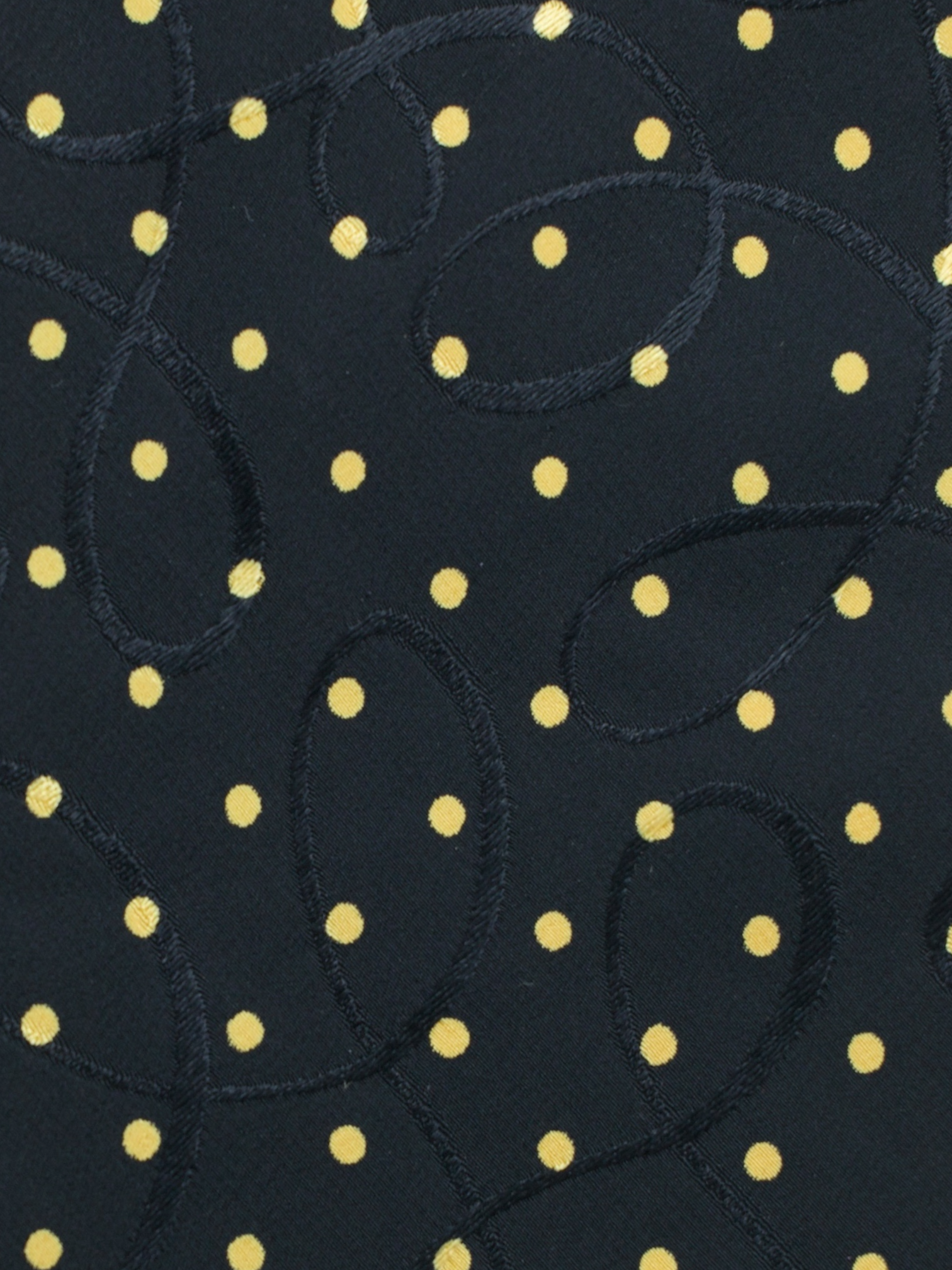 Brioni Black & Yellow Silk Polkadot "Santostefano" Tie
