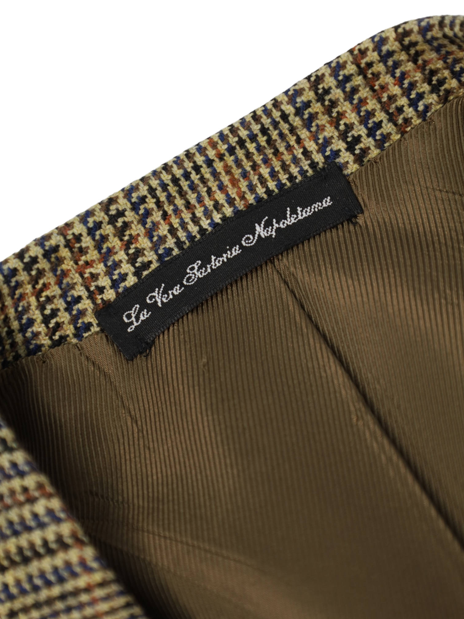 Orazio Luciano Light Brown Wool & Cashmere Prince of Wales Check Blazer