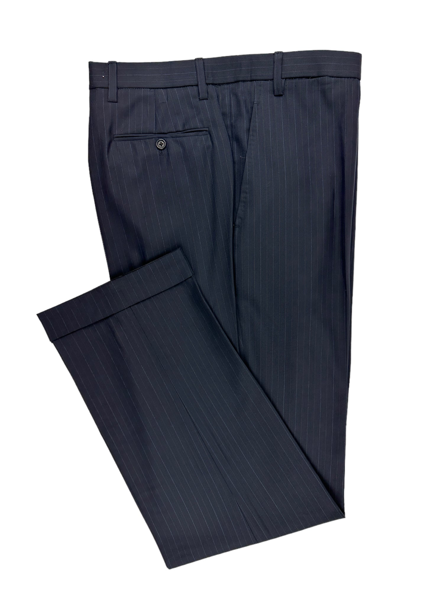 Kiton Navy Super 180's Pinstripe Suit