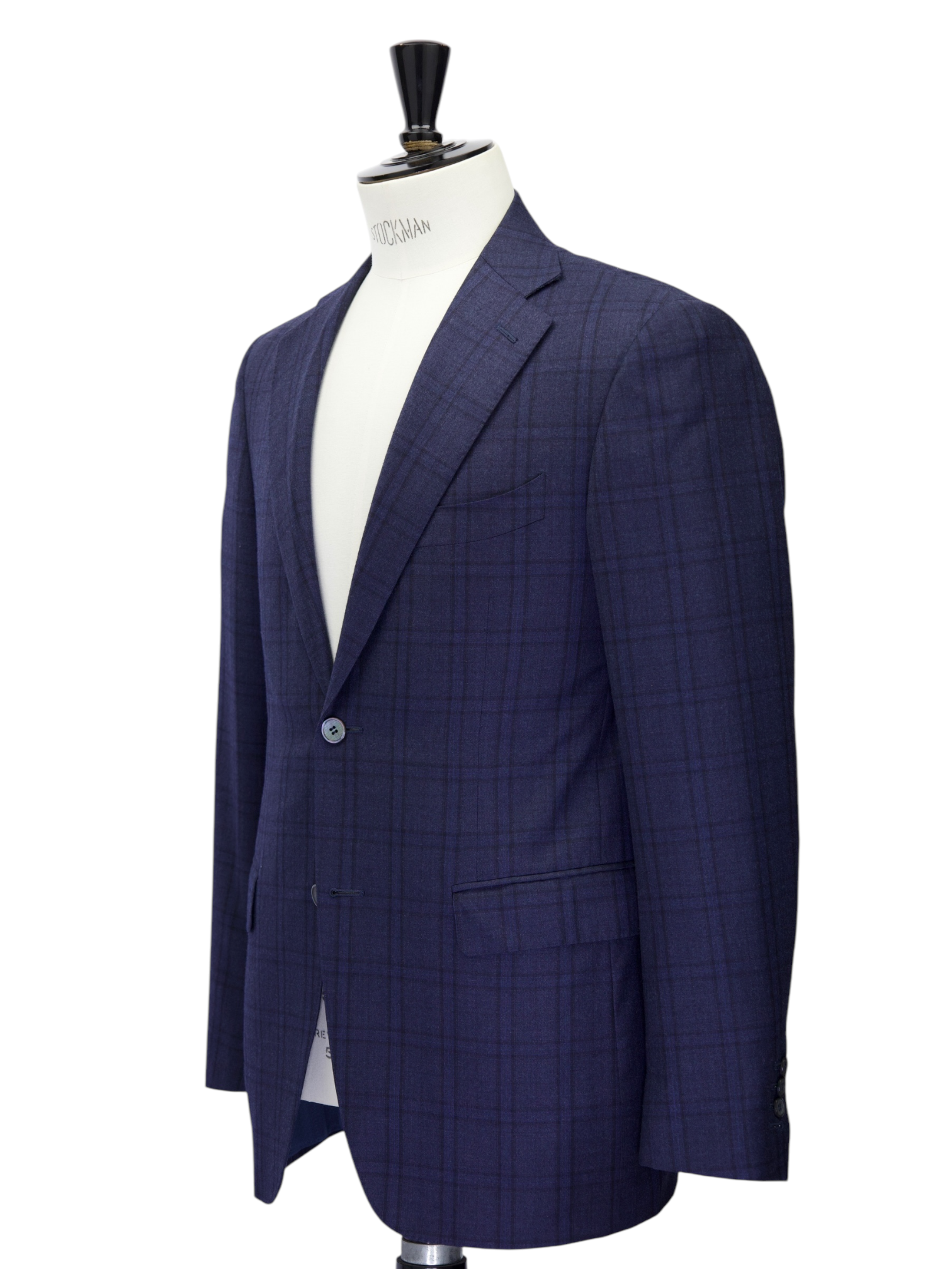 Canali Blue "Exclusive" Wool Windowpane Suit + Extra Trousers