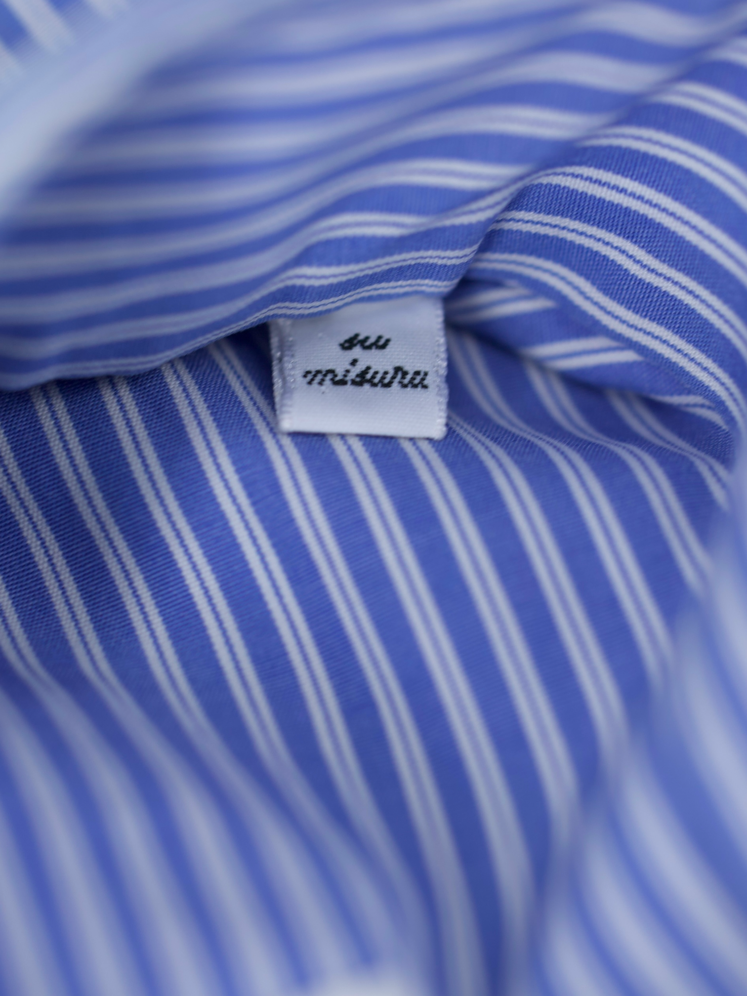 Kiton Blue & White Cotton Pinstripe Business Shirt