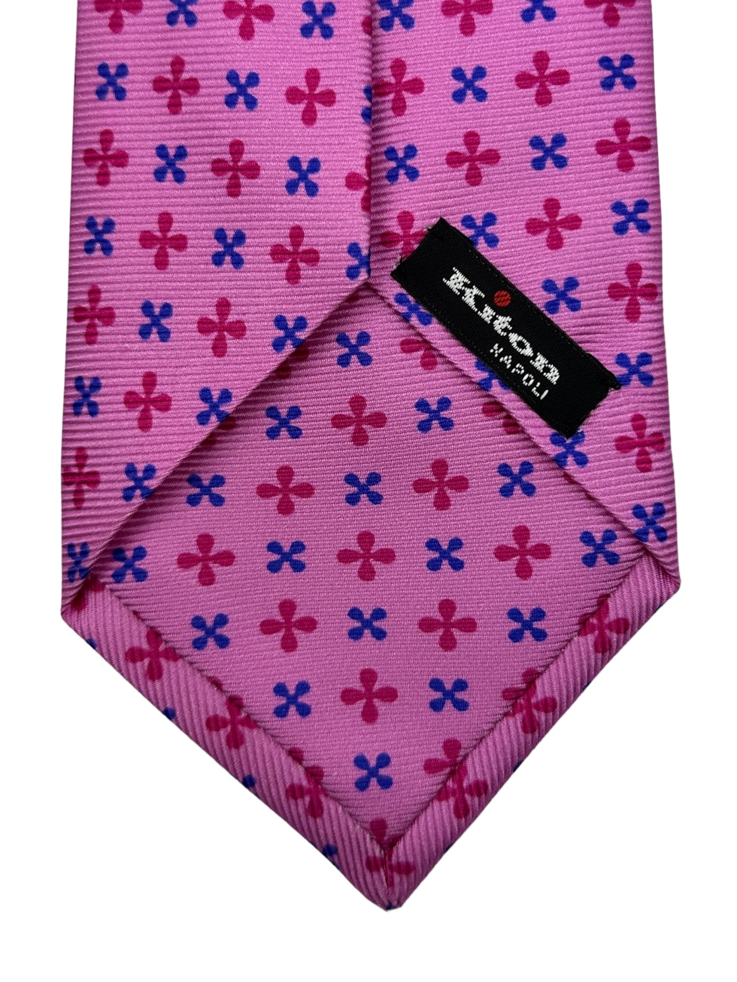 Kiton 5-Fold Pink Geometric Floral Tie