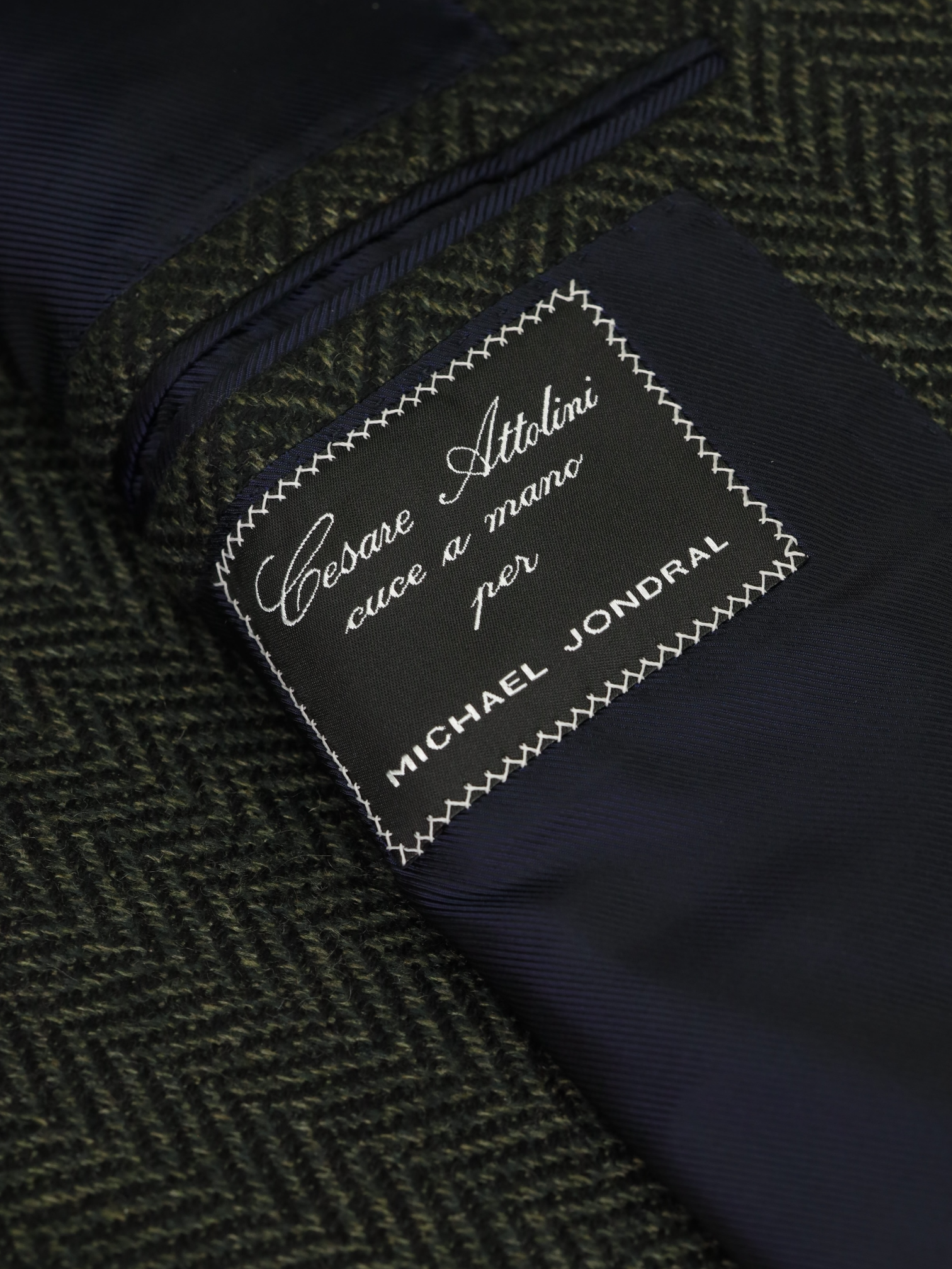 Cesare Attolini Forest Green Pure-Cashmere Herringbone Jacket