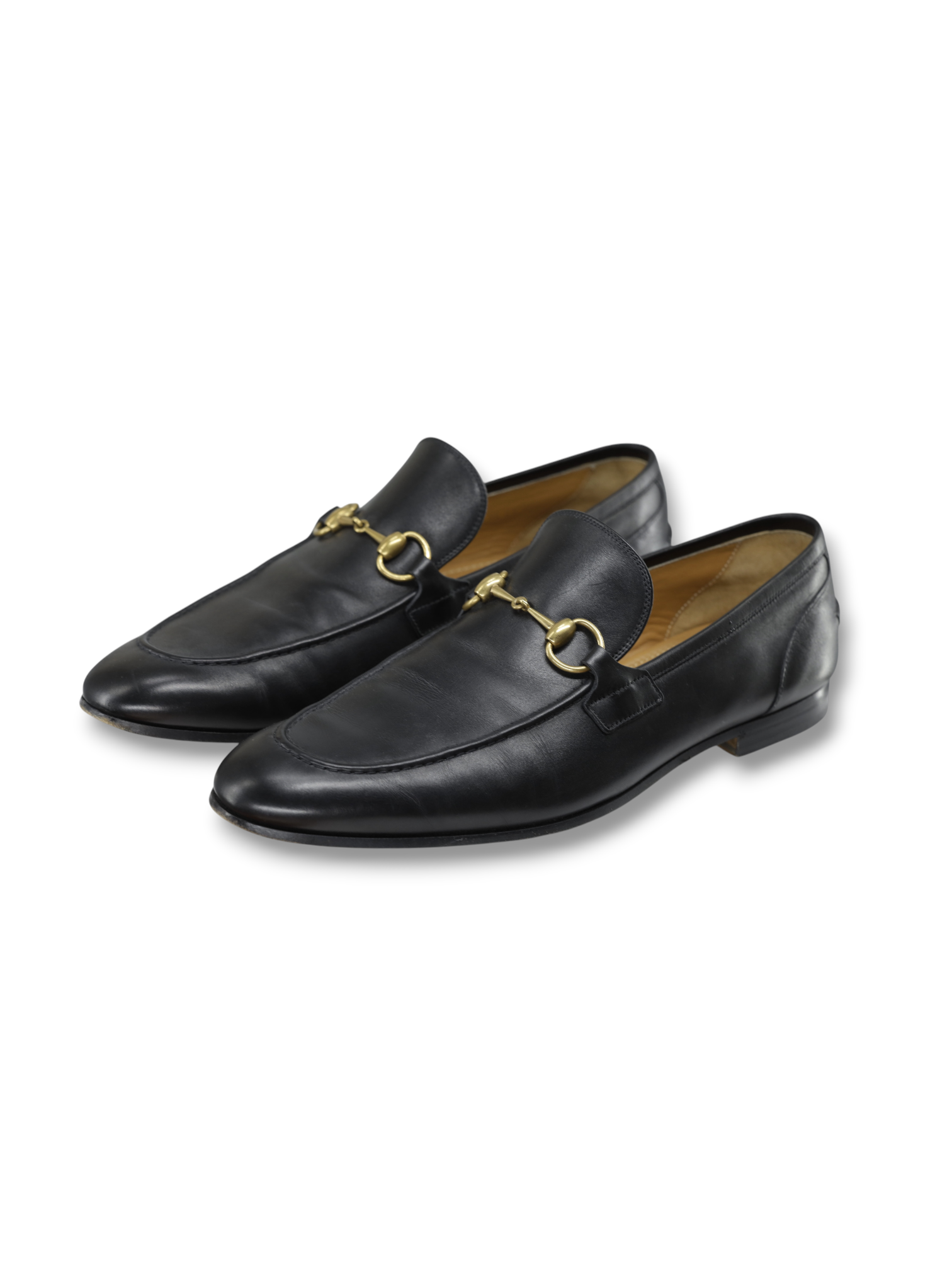 Gucci Black Calfleather Jordaan Golden-Horsebit Loafer