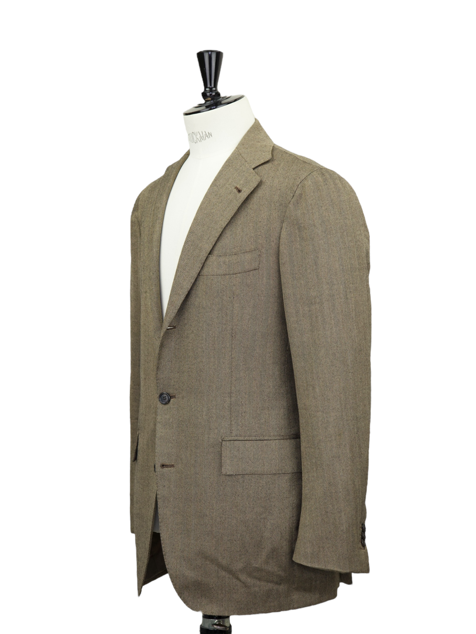 Orazio Luciano Brown Fine-Wool Herringbone Jacket