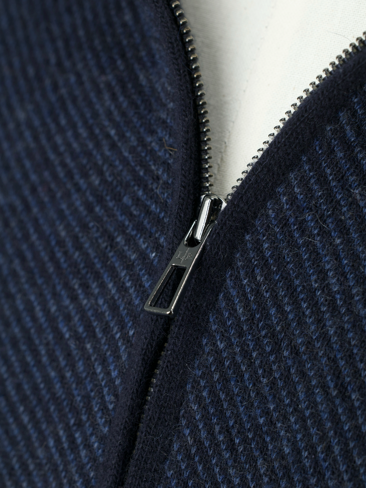Loro Piana Steel Blue Cashmere Roadster Half-Zip Sweater