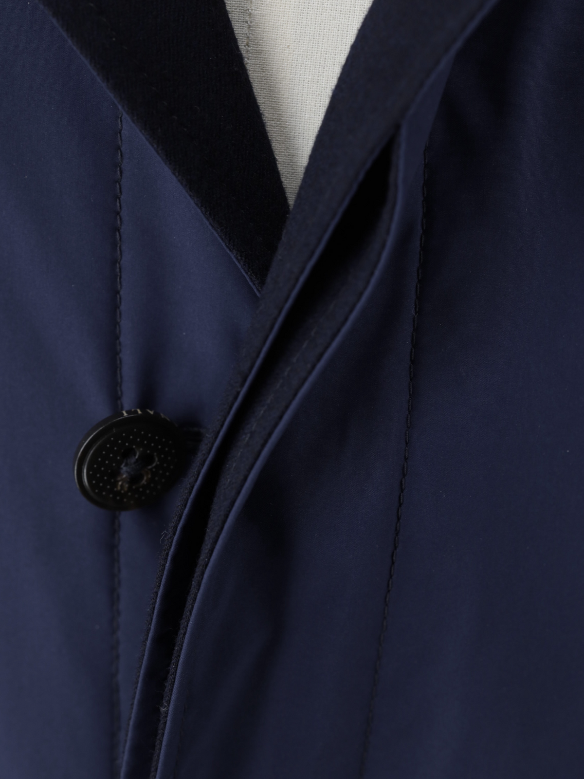 Canali Dark Blue Reversible Storm System Wool & Softshell Carcoat