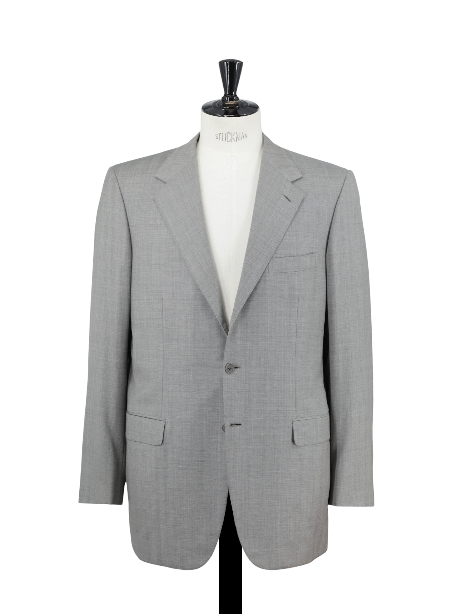 Brioni Light Grey & Light Blue Fine-Wool Pinstripe Lungo Suit