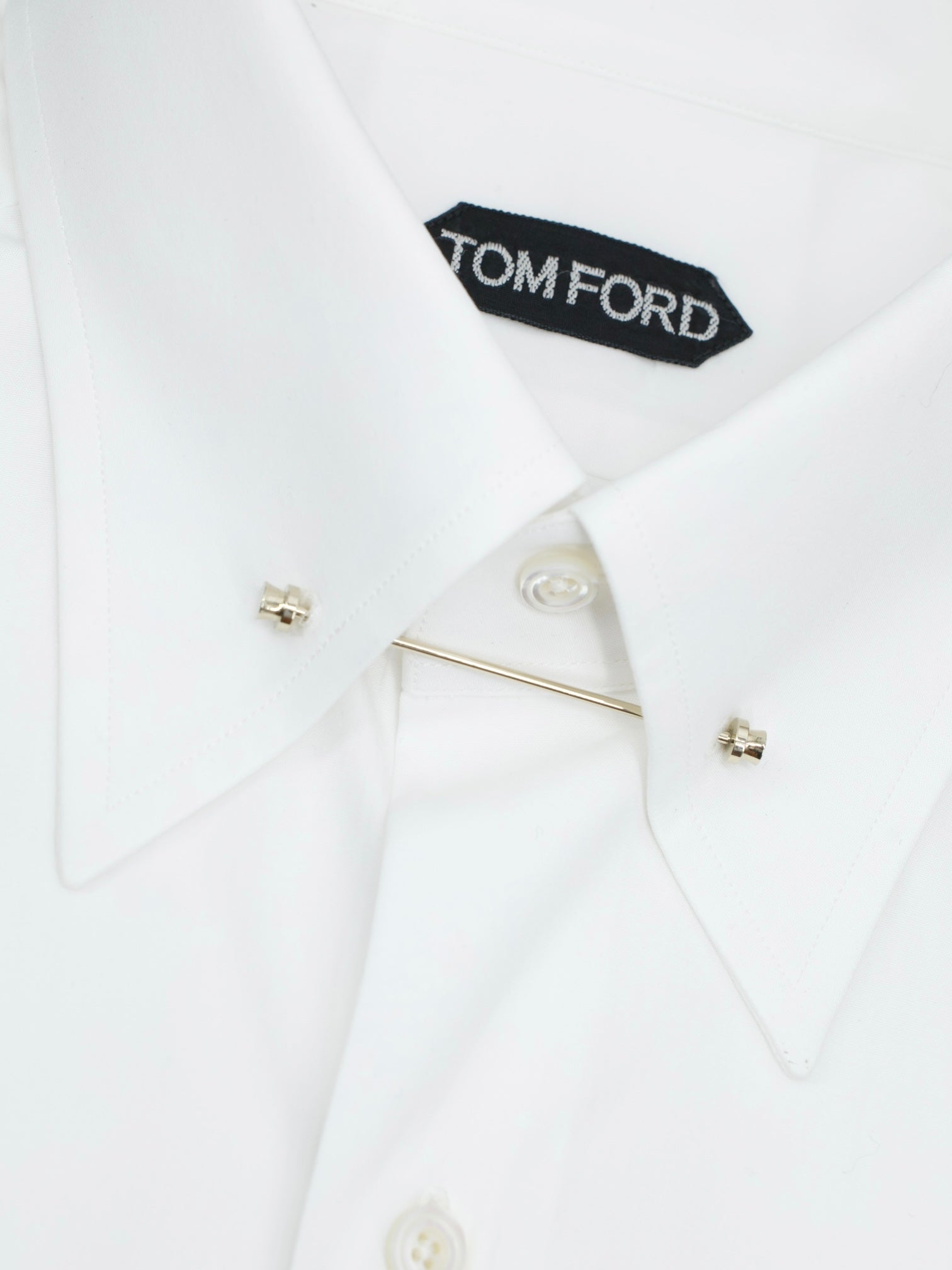 Tom Ford White Pinned-Collar Poplin-Cotton "Spectre" Shirt