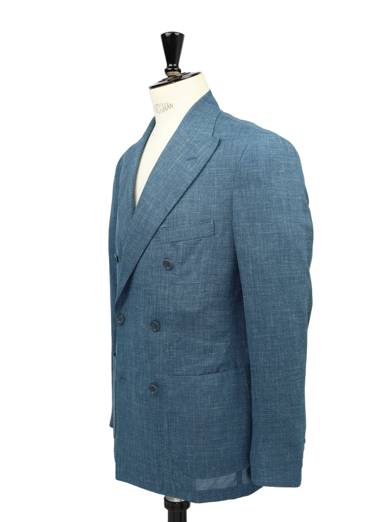 Loro Piana Petrol Wool, Silk & Linen "Summertime" Double-Breasted Jacket