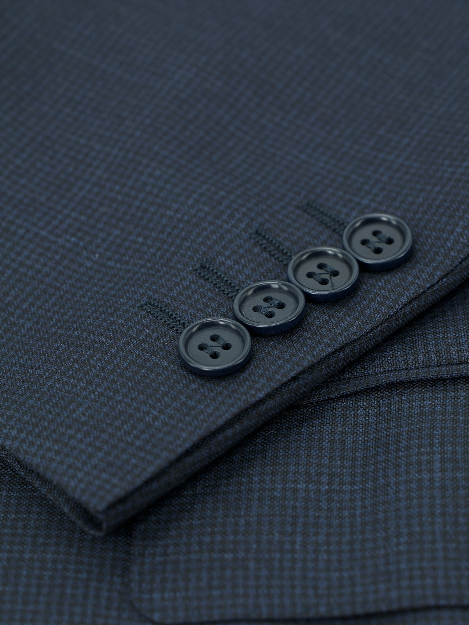 Canali Navy Extrafine-Wool Puppytooth Jacket