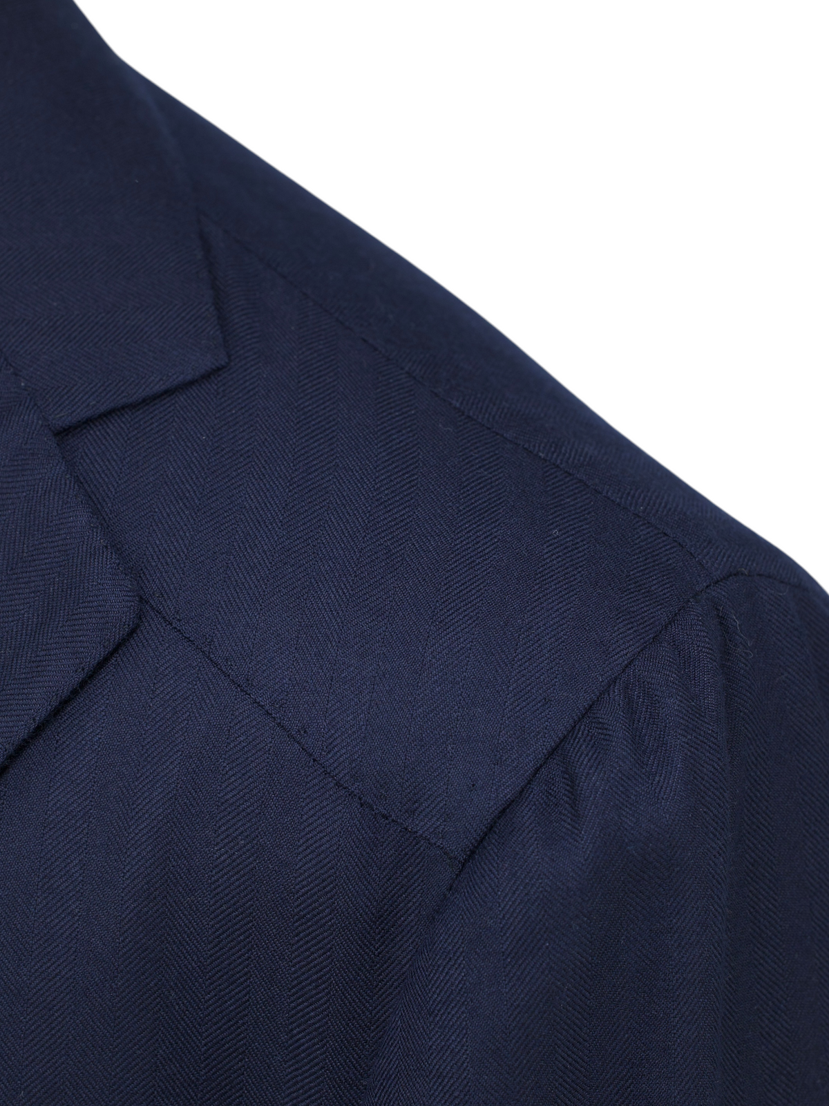 Orazio Luciano Navy Cashmere & Silk Safari-Style Herringbone Jacket
