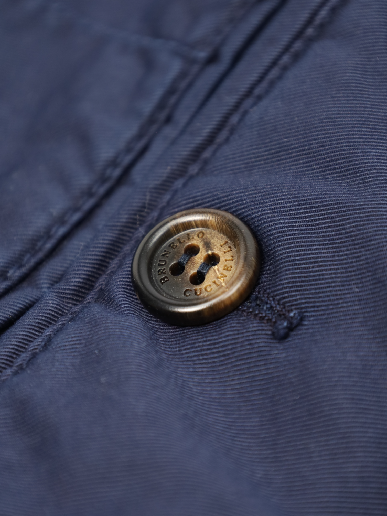 Brunello Cucinelli Navy Cotton & Elastane Italian Fit Chino