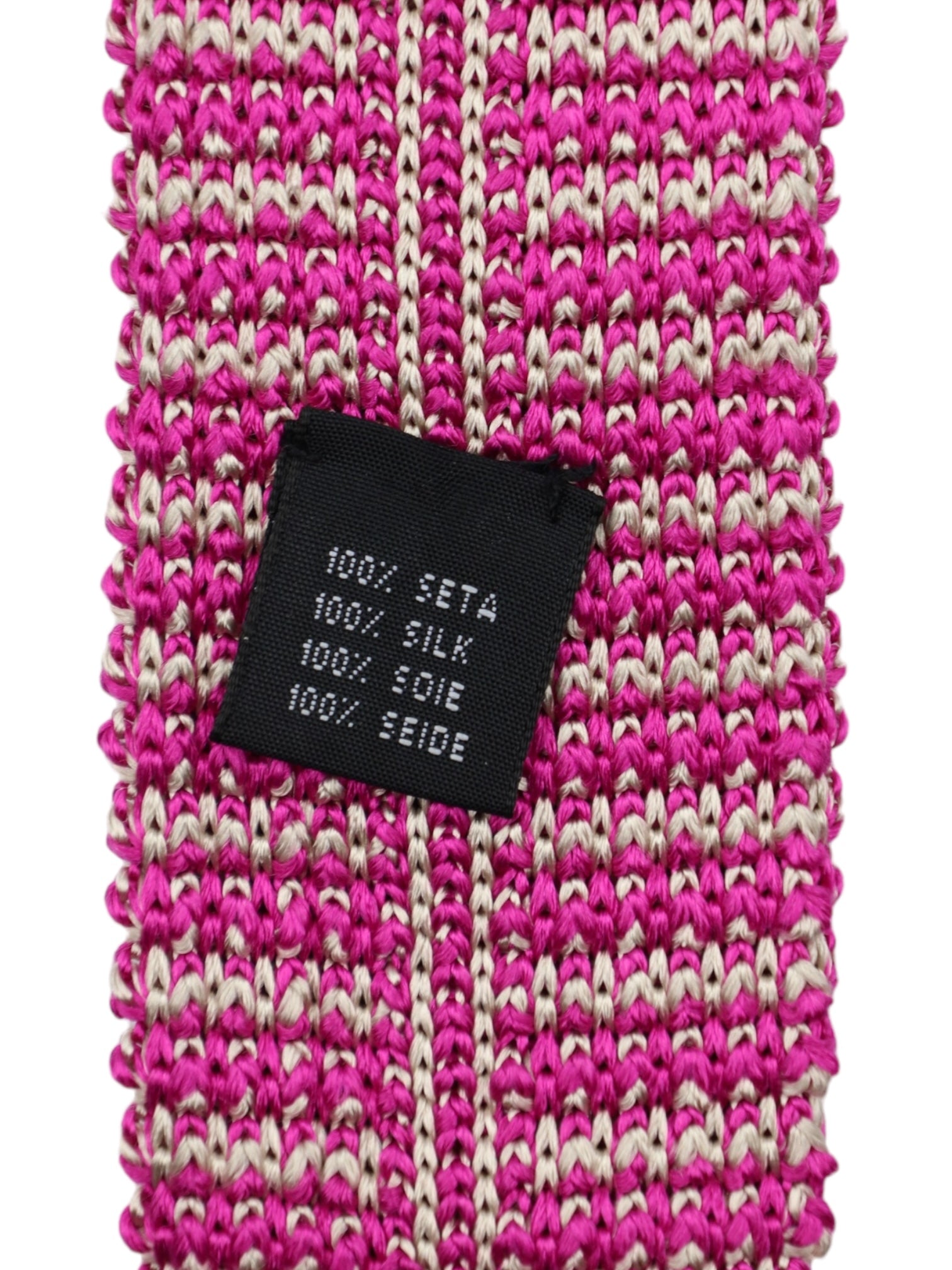 Kiton Pink Micro Pattern Silk Knitted Tie
