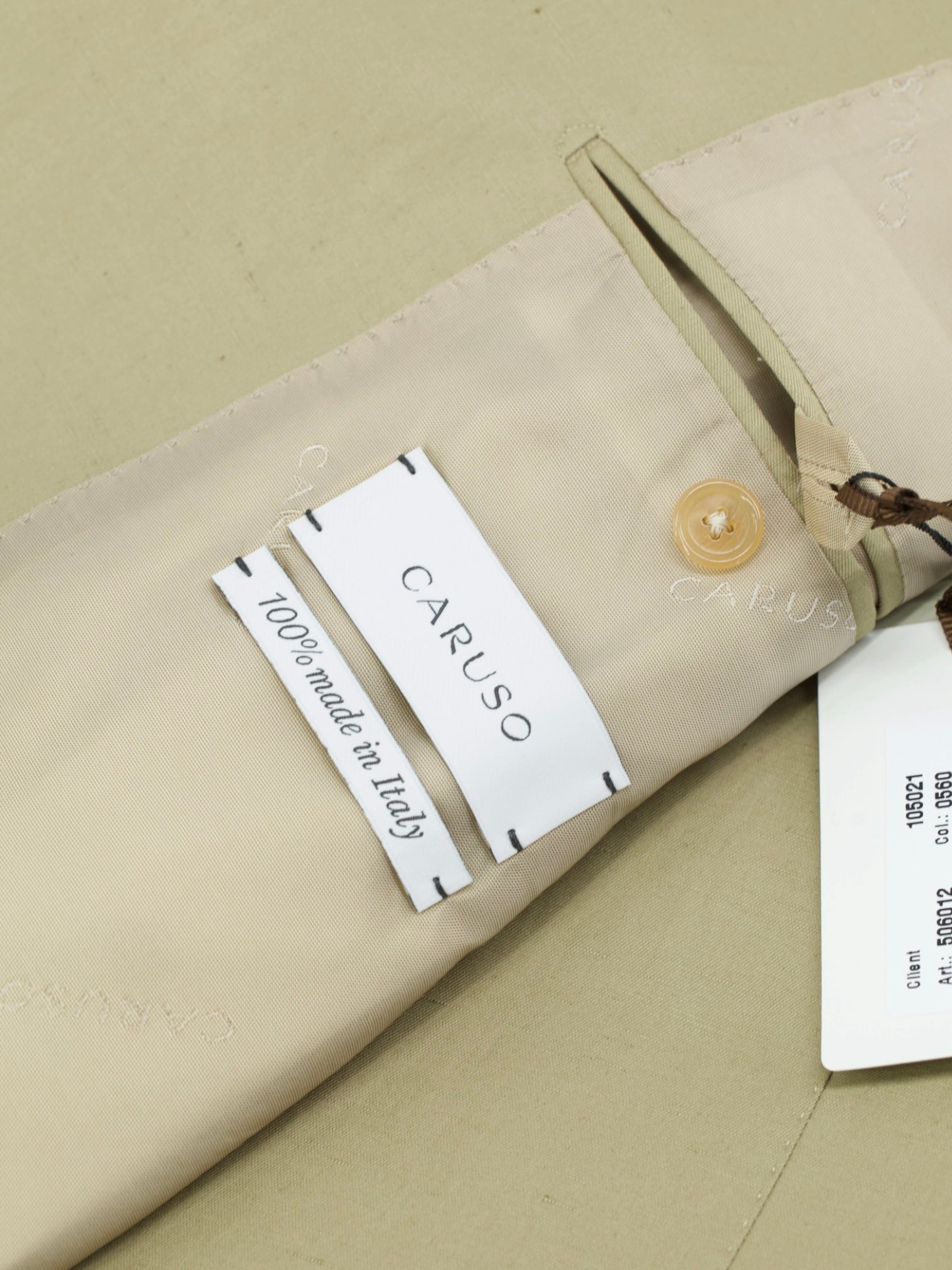 Caruso Khaki Cotten & Linen Aida Summer Suit