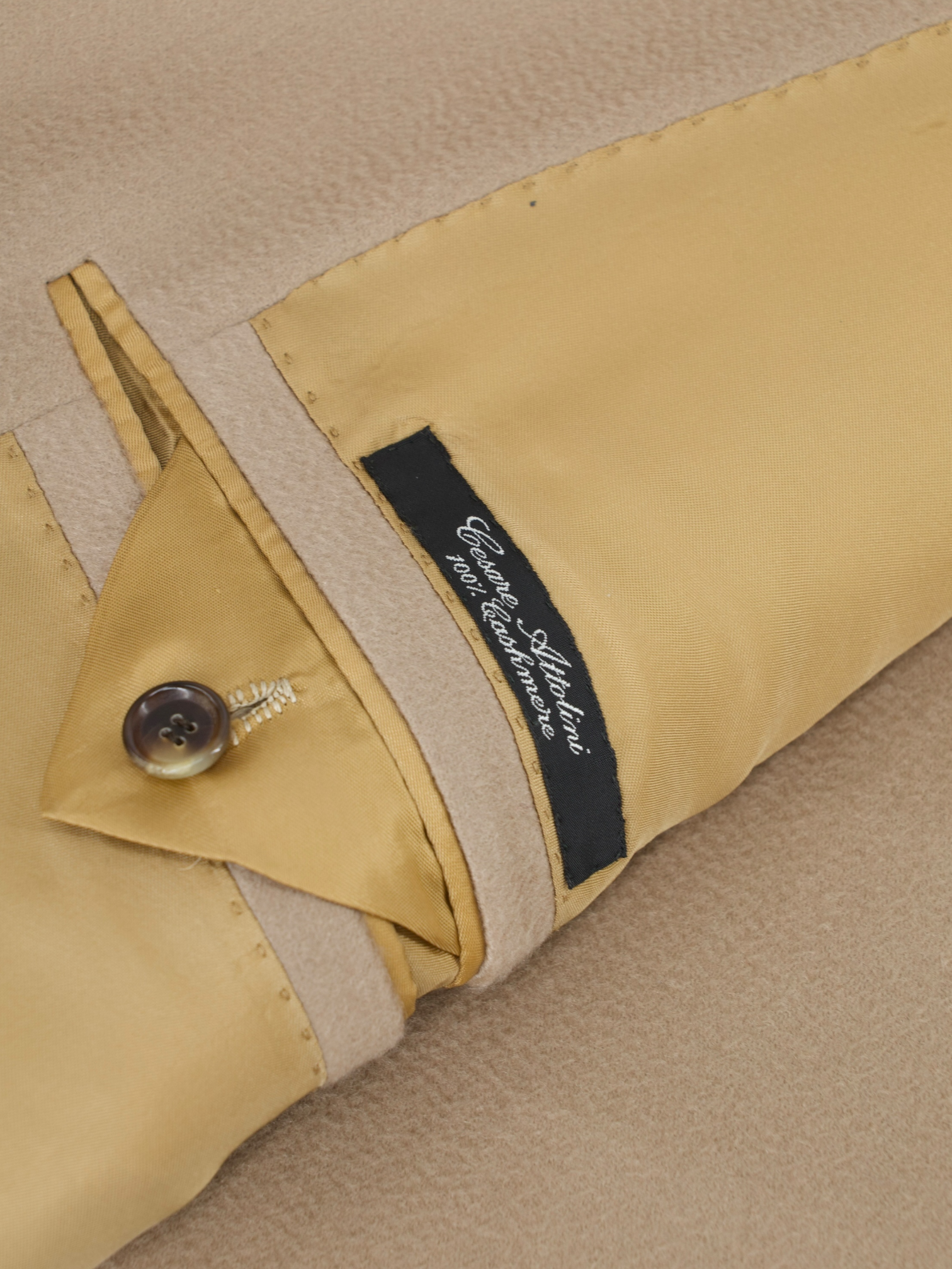 Cesare Attolini Camel Brown Pure Cashmere Sartorial Overcoat