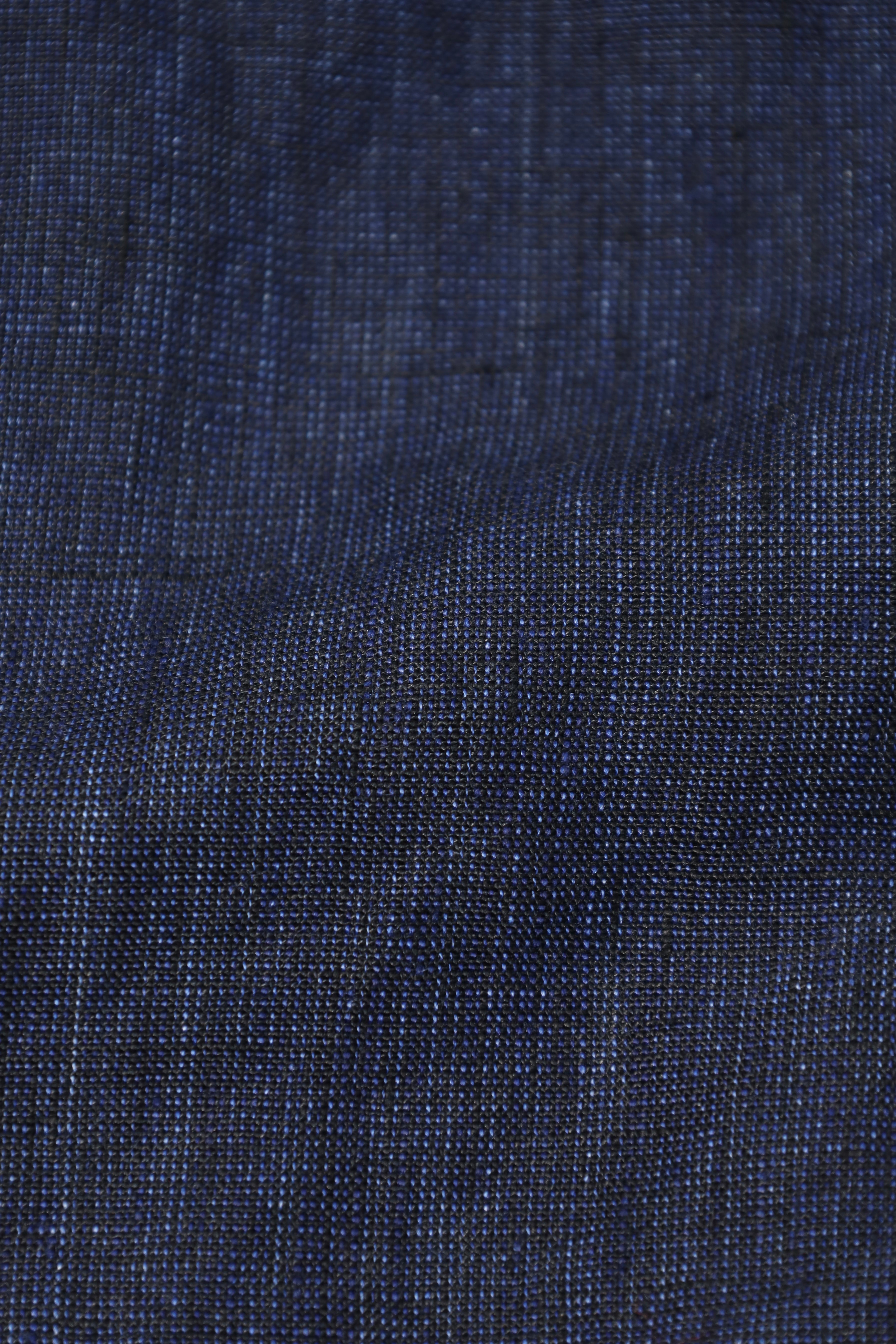 Luigi Borrelli Vintage Indigo Blue Linen Safari Jacket