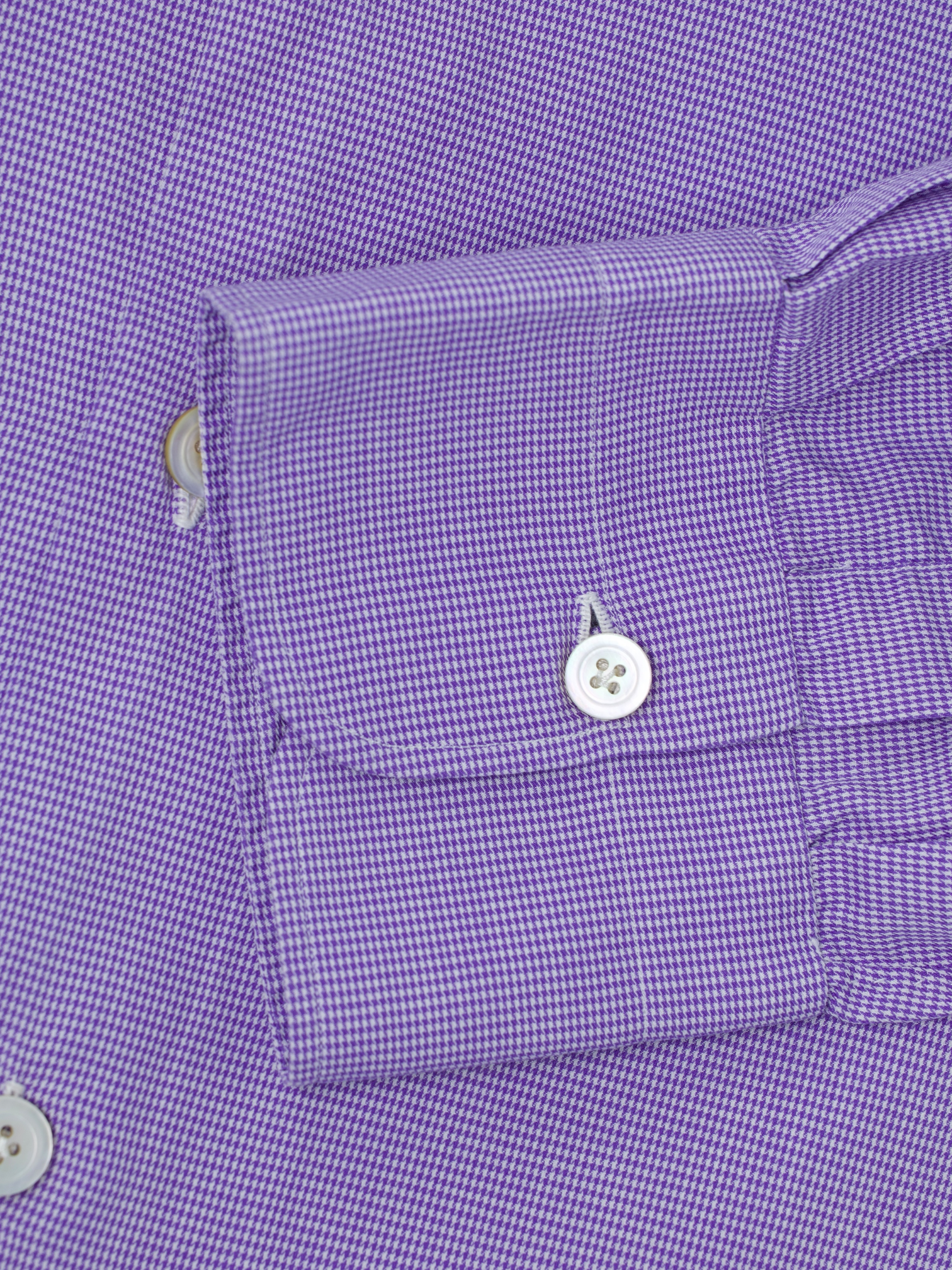 Kiton Lilac Purple Pure Cotton Micro-Check Shirt