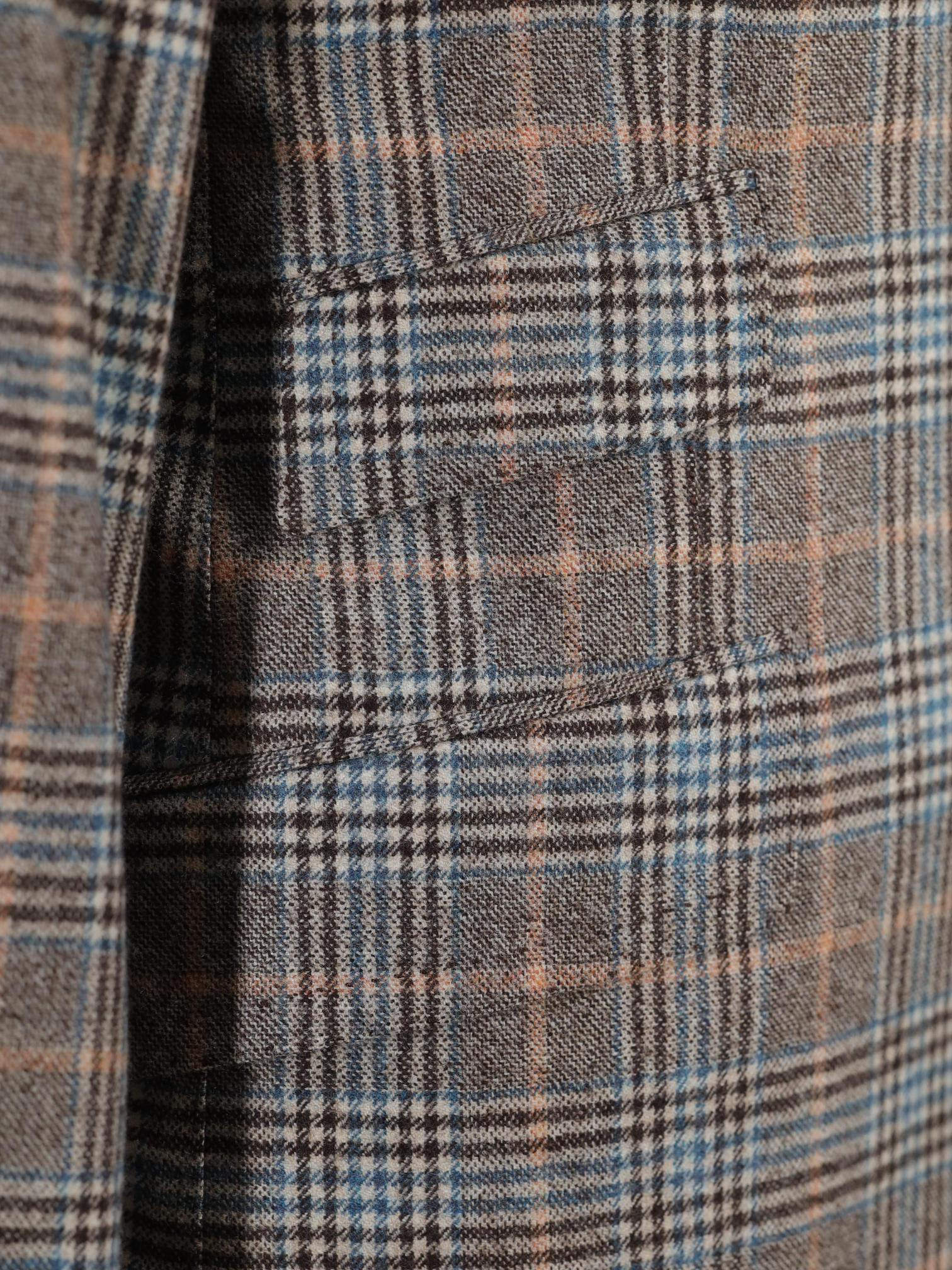 Cesare Attolini Light Brown & Petrol Blue Wool, Cashmere & Silk Tartan Checkered Jacket