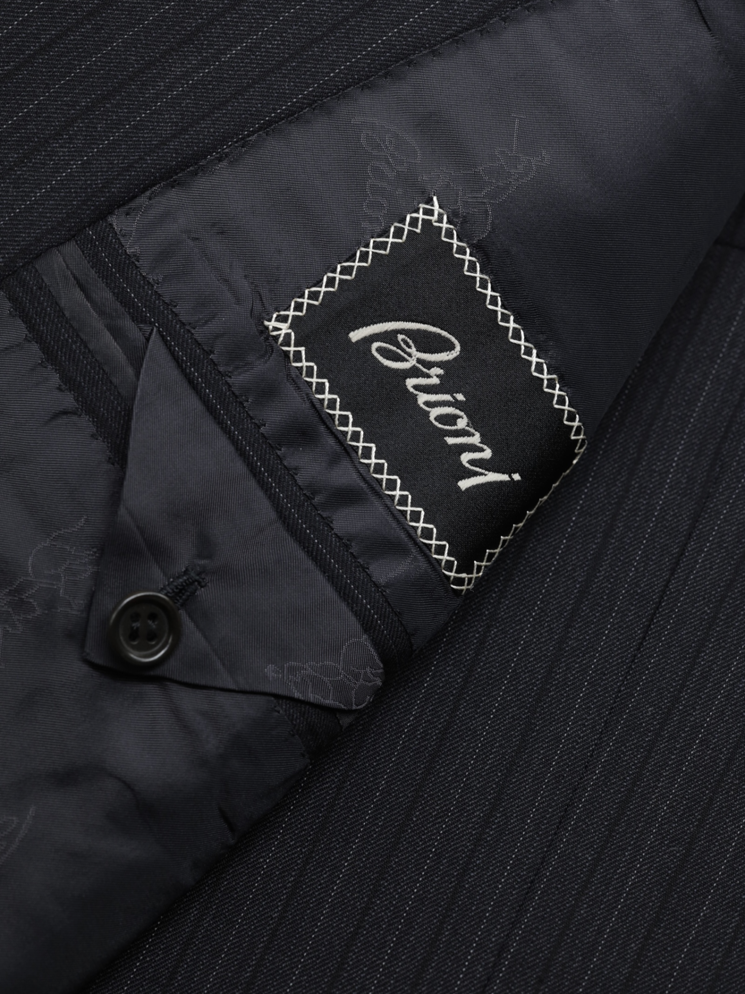 Brioni Dark Grey Escorial-Wool Multi-Pinstripe Nomentano Suit