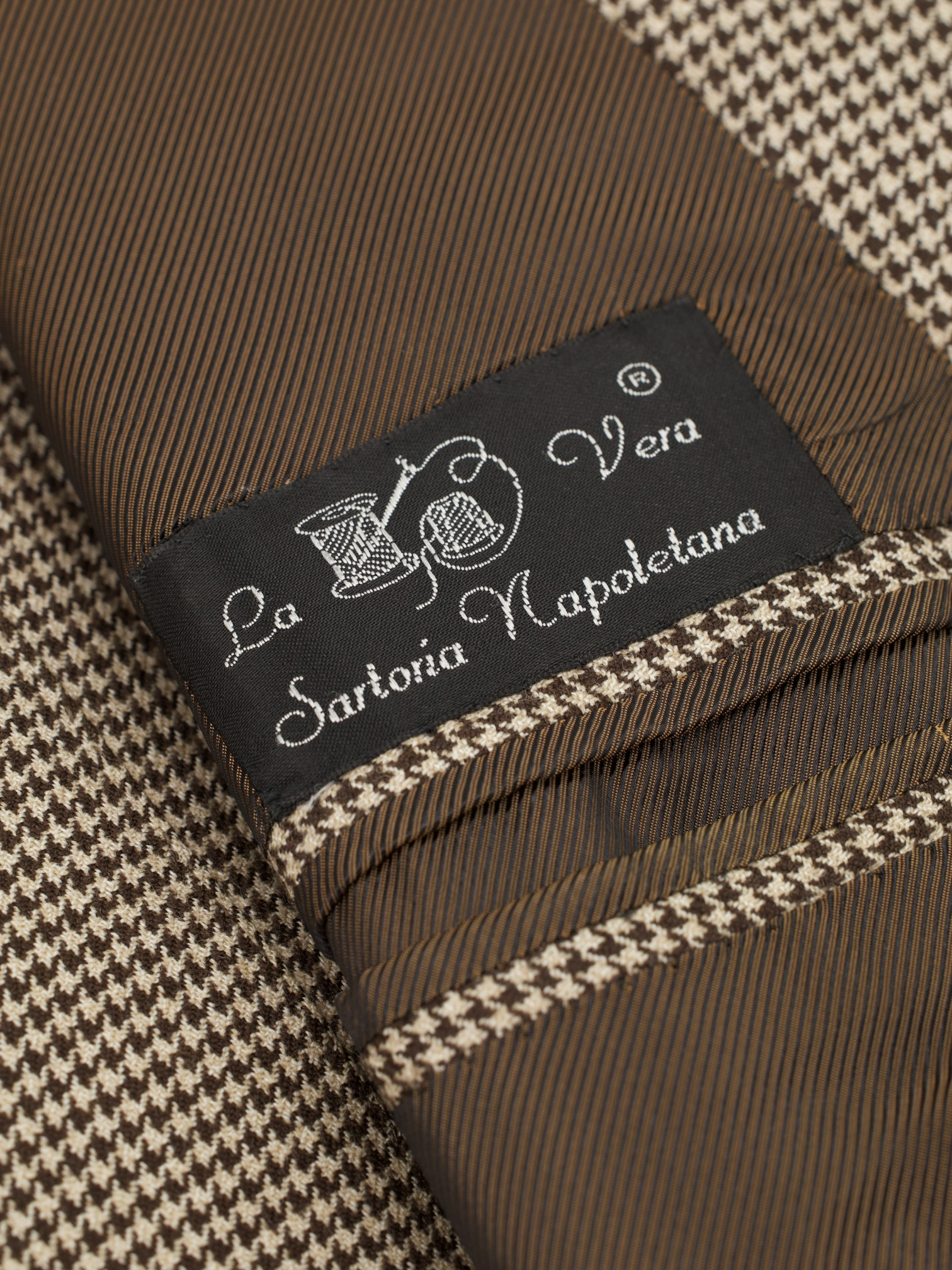 Orazio Luciano Light Brown Pure-Wool Pied de Poule Jacket