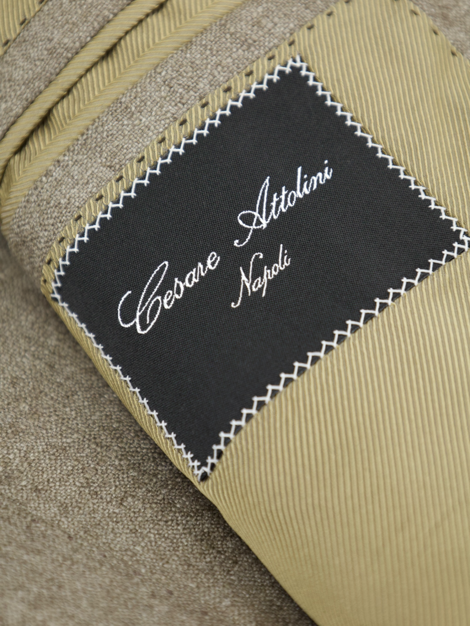 Cesare Attolini Taupe Silk & Cashmere Micro-Structure Jacket