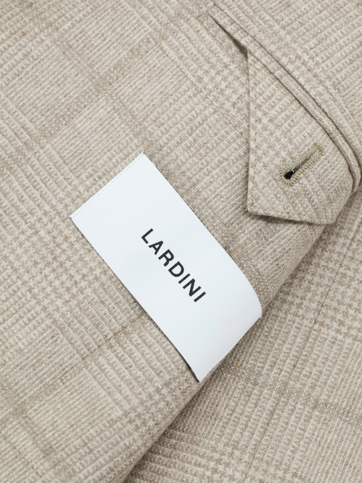 Lardini Taupe Undyed "Cashmere Raw" Prince of Wales Jacket