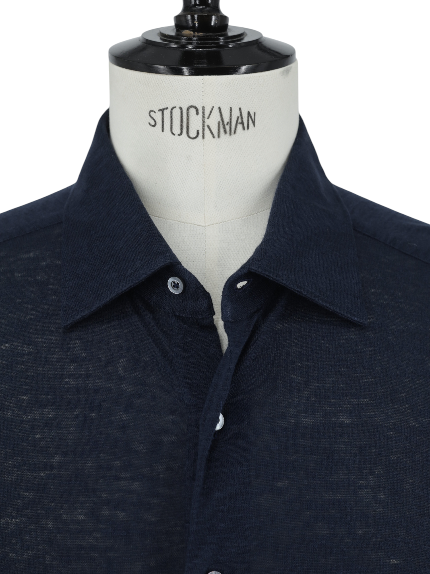 Fray Navy Breathable-Linen Short-Sleeve Summer Shirt