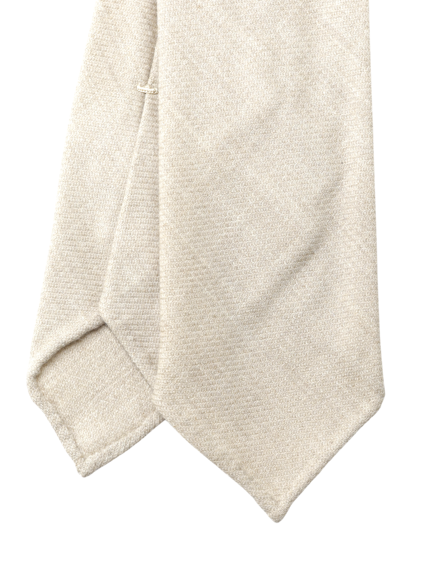 Kiton 5-Fold Light Brown Knitted Cashmere-Blend Untipped & Handrolled Tie